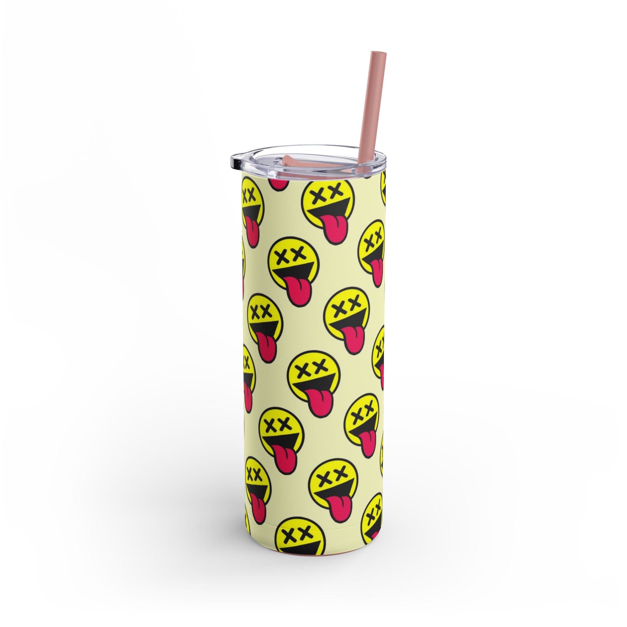 Funny Emoji Tumbler, 20oz, Party Cup, Gift for Teens, Drinkware, Kawaii Style, Summer Vibes, Unique Design