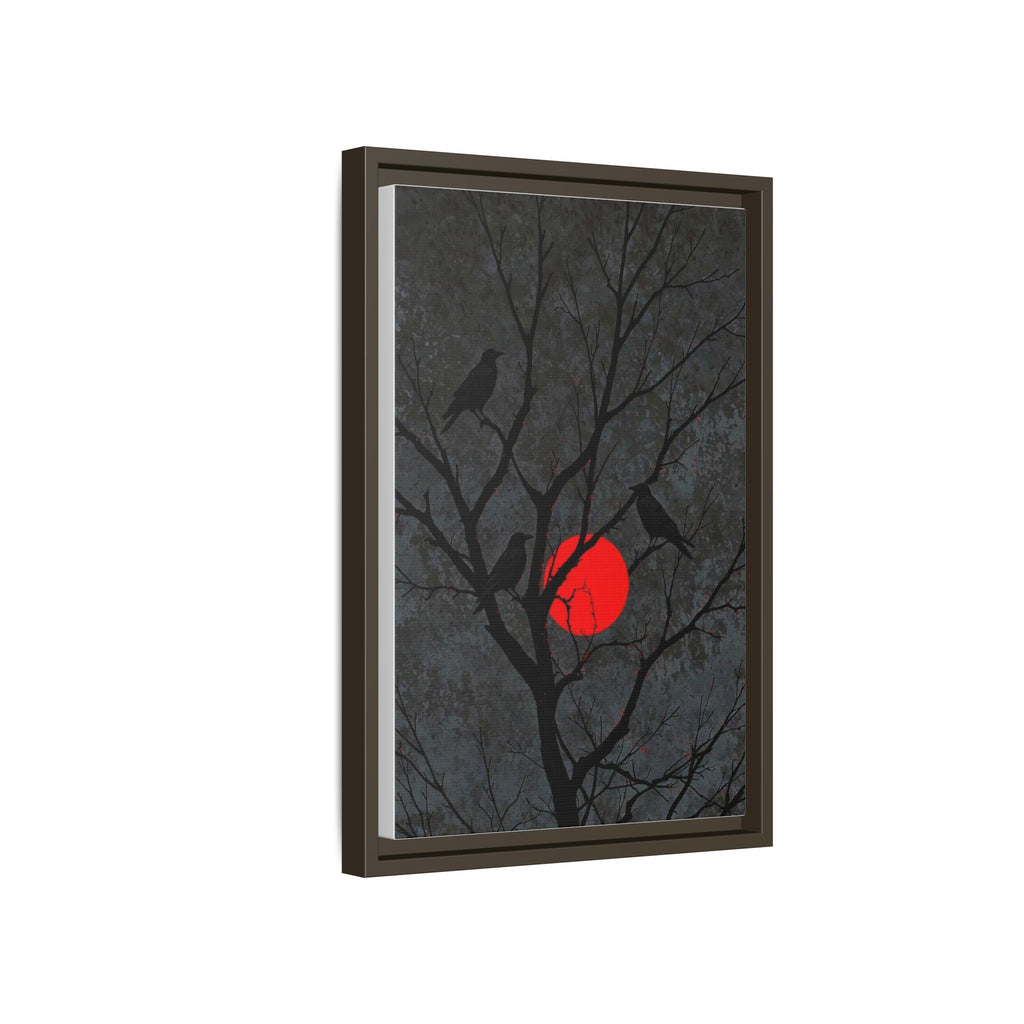 Red Moon Crows Silhouette