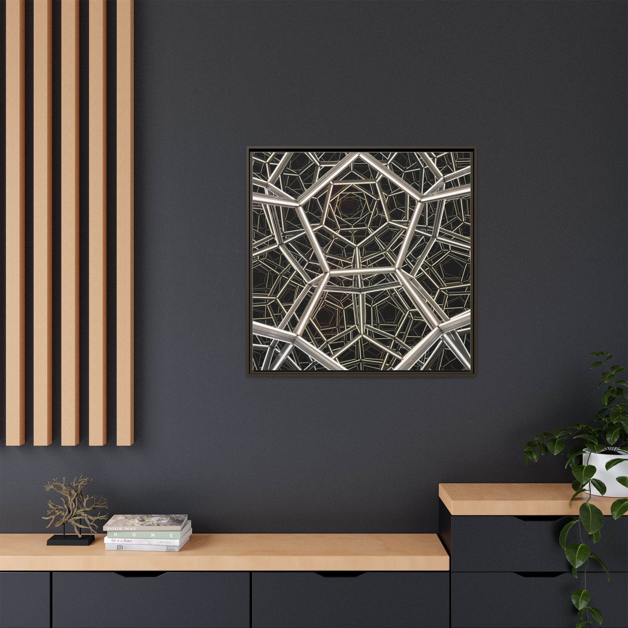 Framed Wall Art Print, Modern Geometric Canvas, Abstract Home Decor, Unique Gift, Stylish Office Art, Contemporary Room Decor