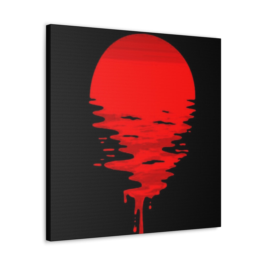 Sunset Canvas Art Print, Modern Wall Decor, Red and Black Home Decor, Abstract Art