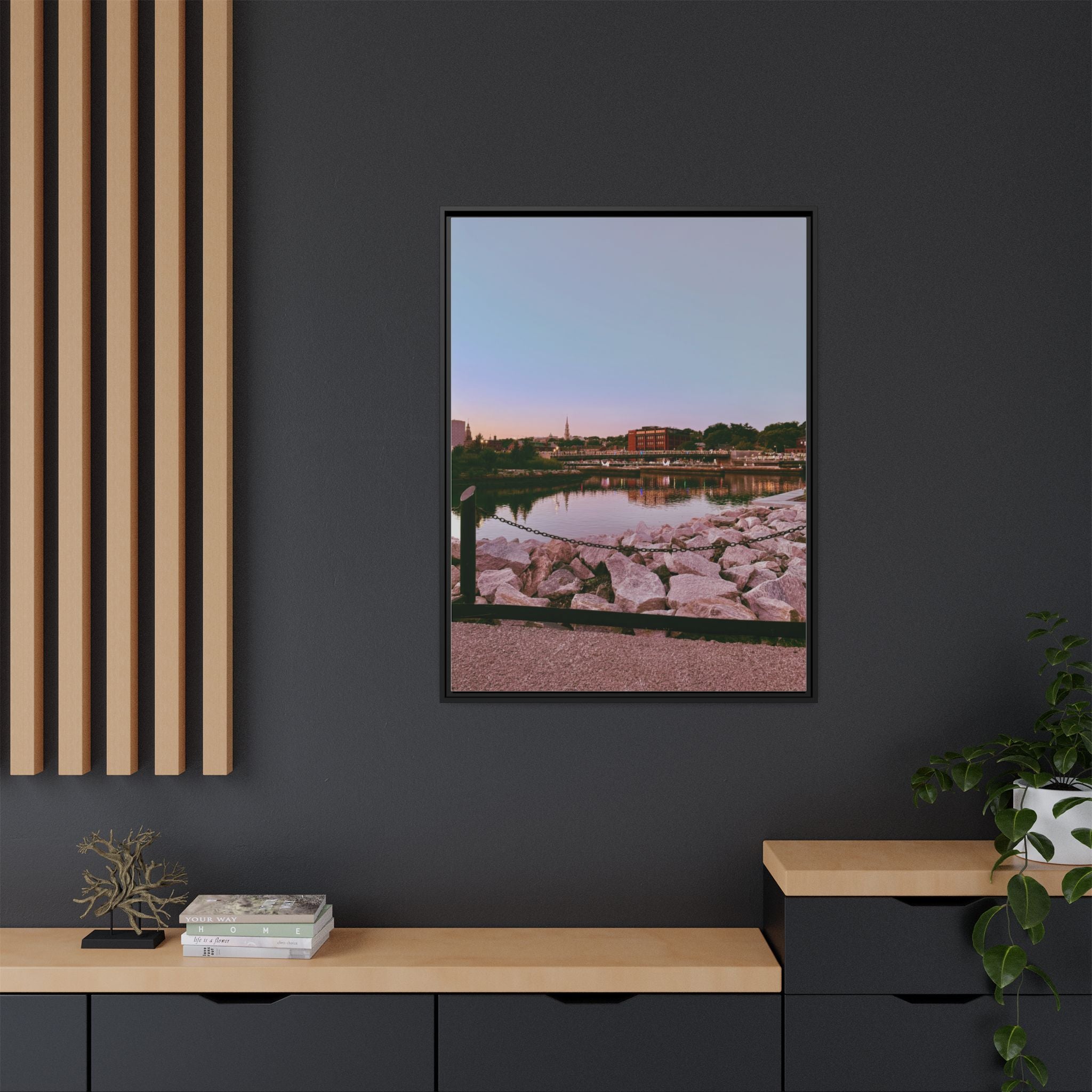 Tranquil Harbor Sunset Wall Art