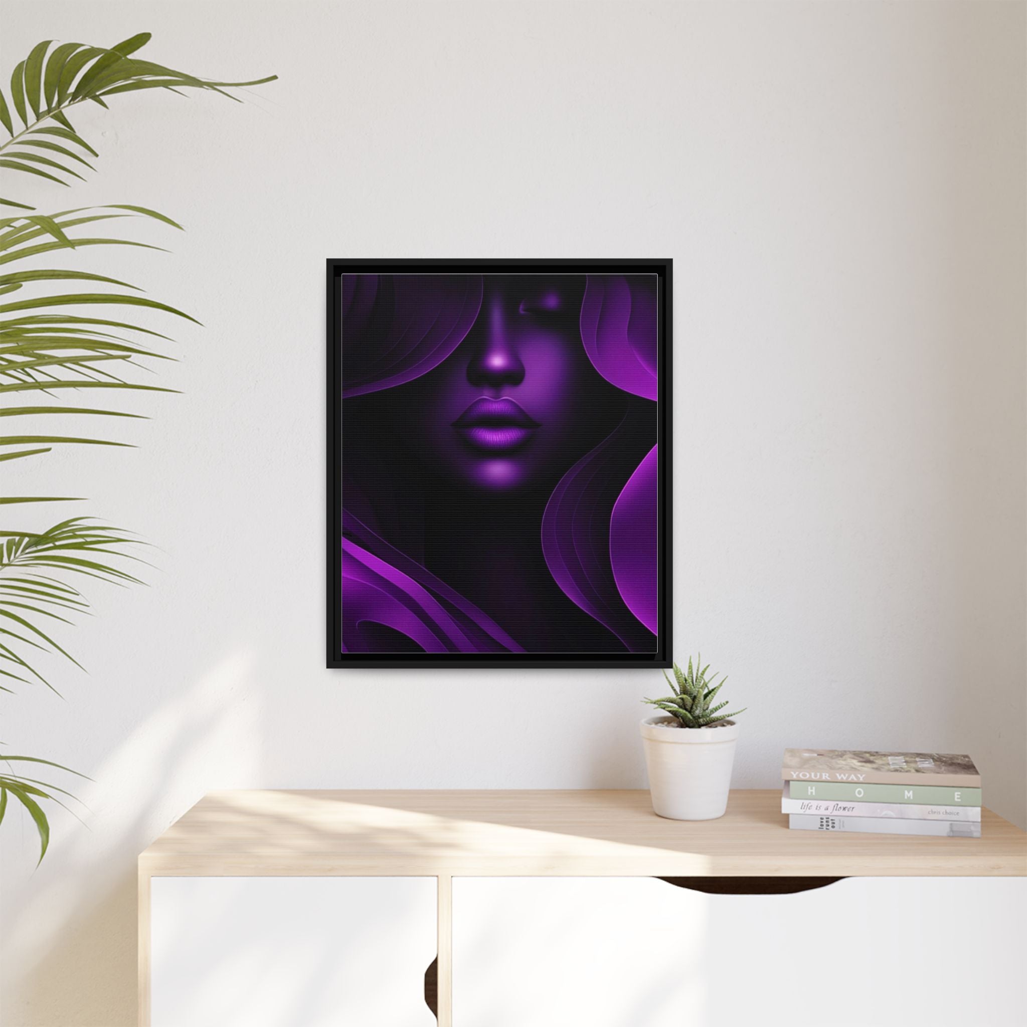 The Quiet Bloom – Purple Abstract Woman Portrait