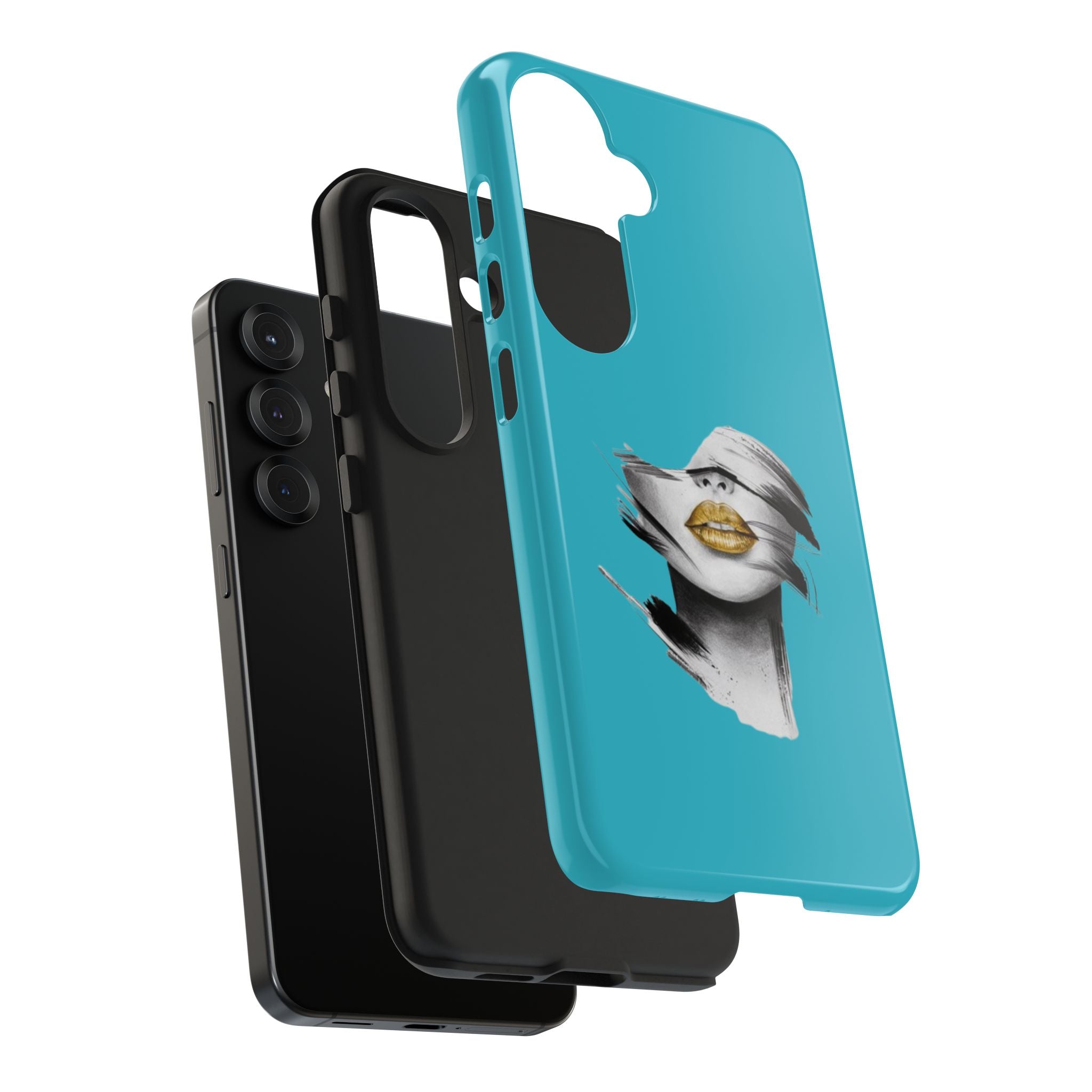 Teal 'Golden Lips' Tough Phone Case