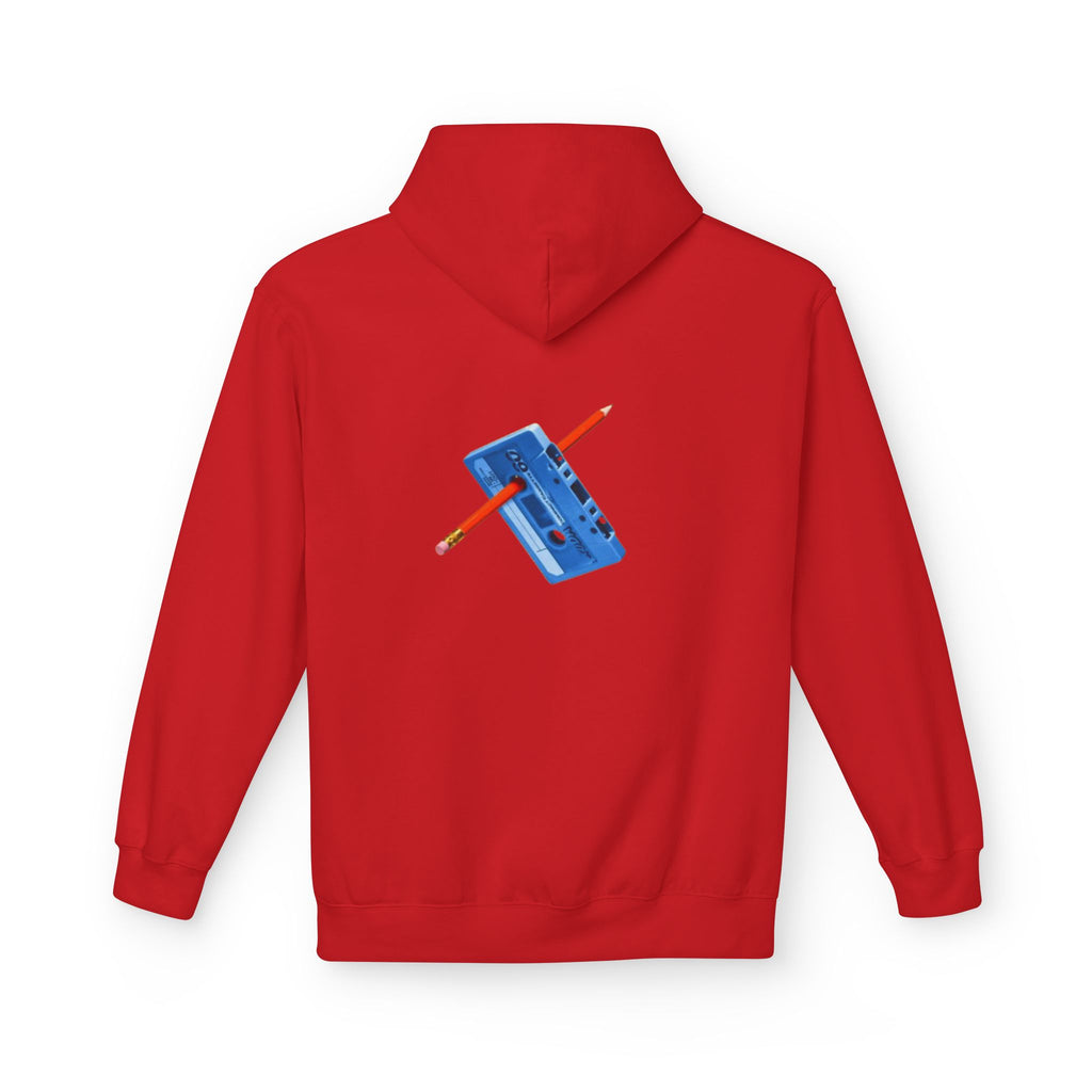 Retro Cassette Hoodie — Blue Tape & Pencil Vintage Music Crewneck