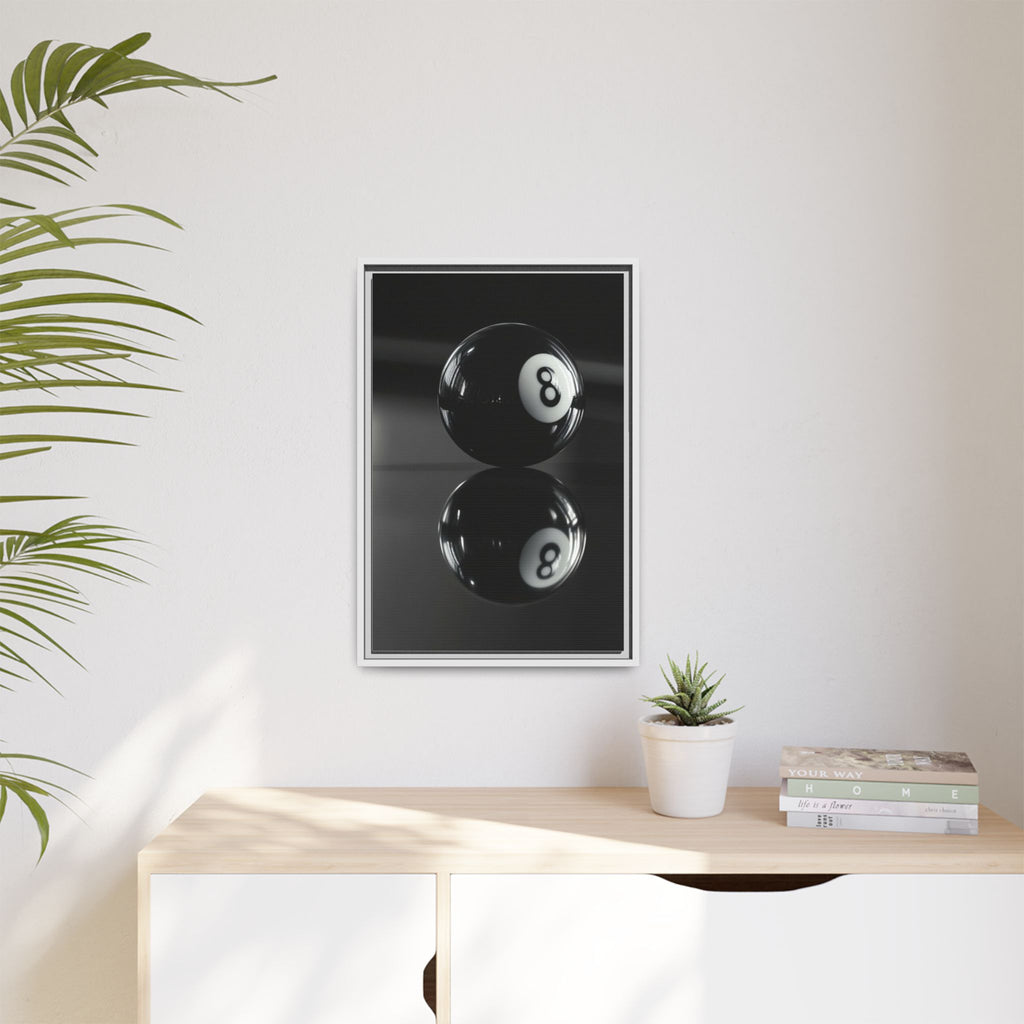 Eight Ball Reflection Matte Framed Canvas Print