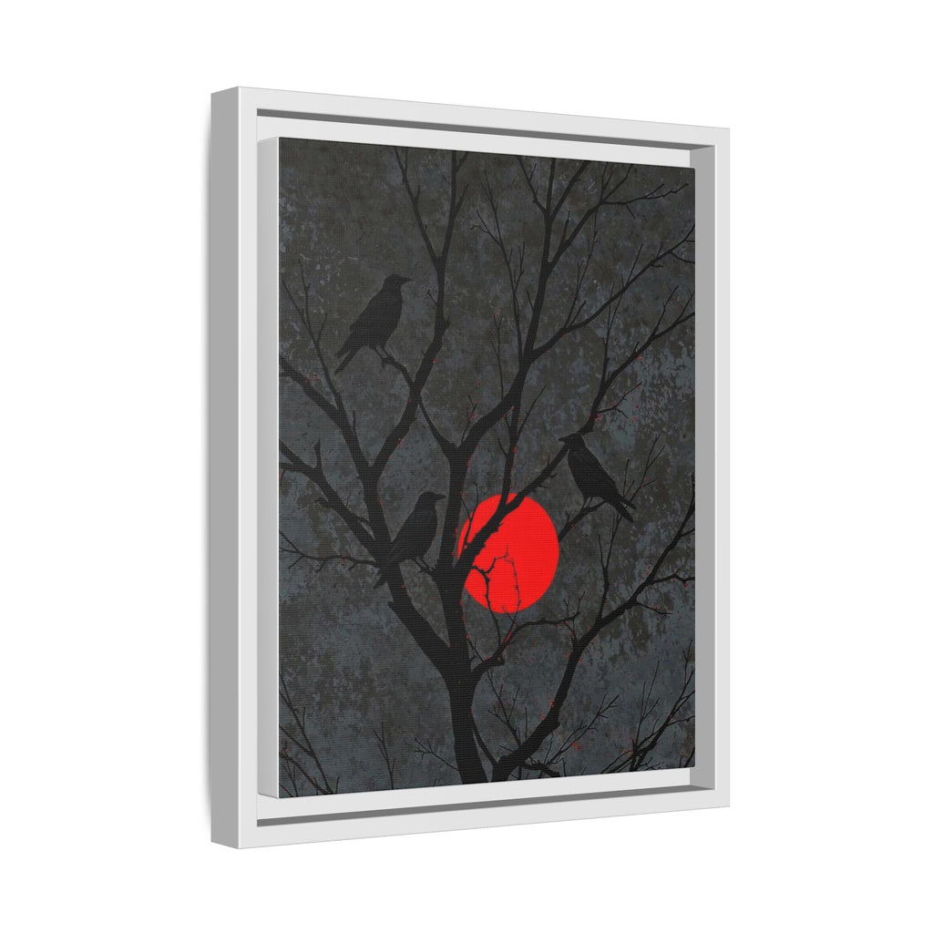 Red Moon Crows Silhouette