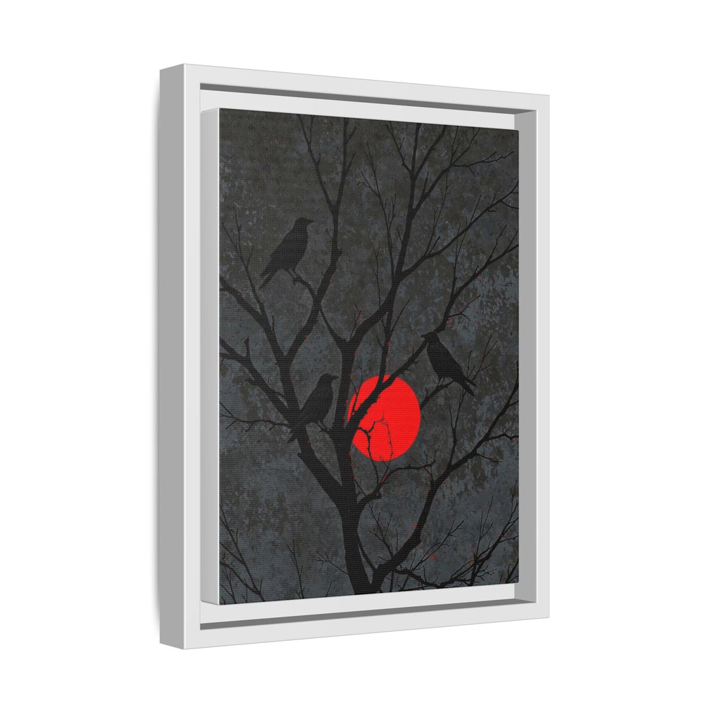Red Moon Crows Silhouette