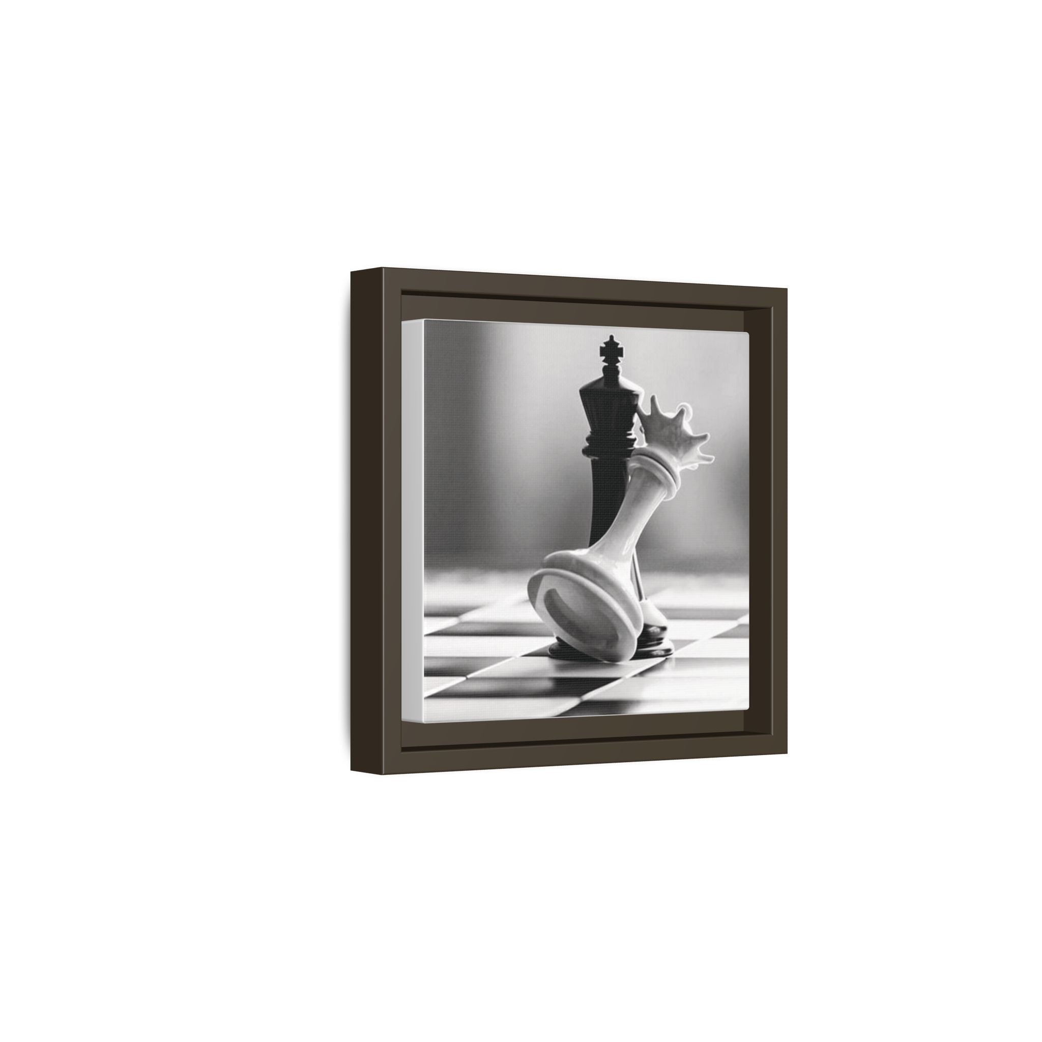 Chess King and Fallen Queen Matte Canvas Framed Wall Art