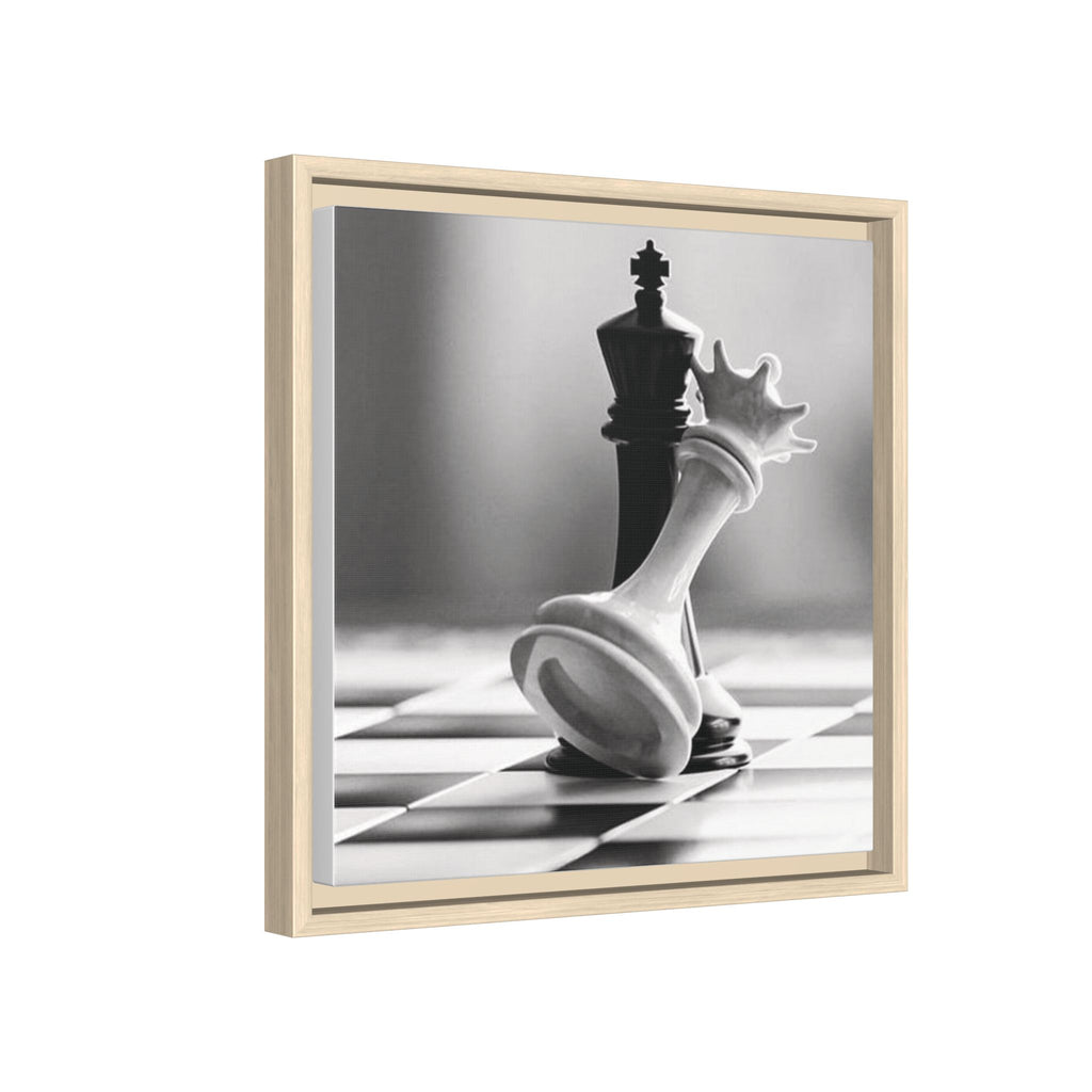 Chess King and Fallen Queen Matte Canvas Framed Wall Art
