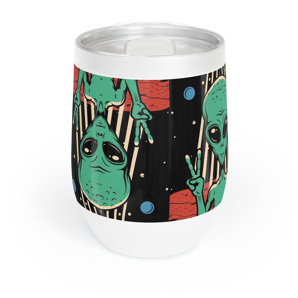 Alien Vibes Wine Tumbler, Chill Wine Cup