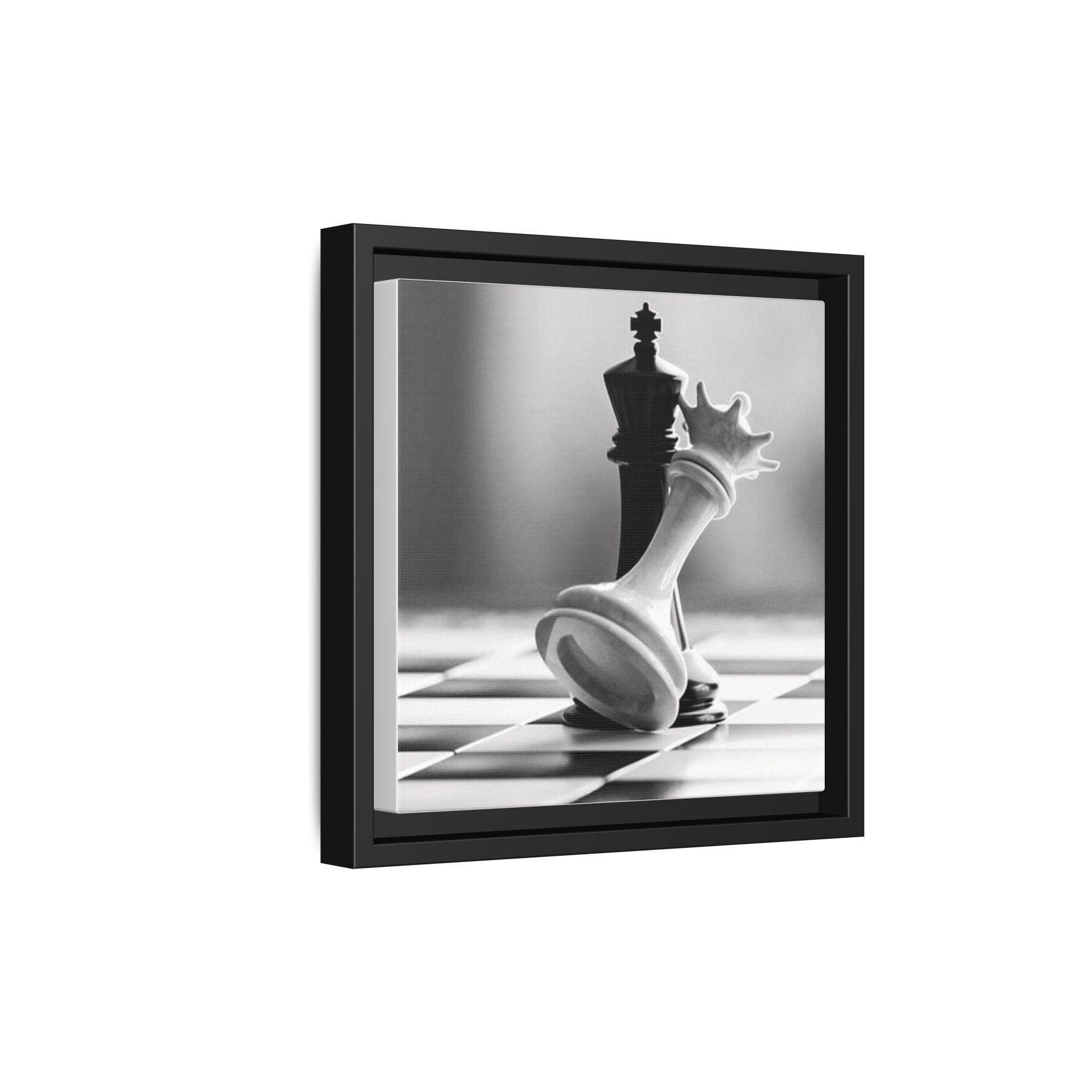 Chess King and Fallen Queen Matte Canvas Framed Wall Art