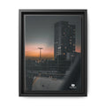 Framed Matte Canvas Print — Urban Sunset High-Rise Photography