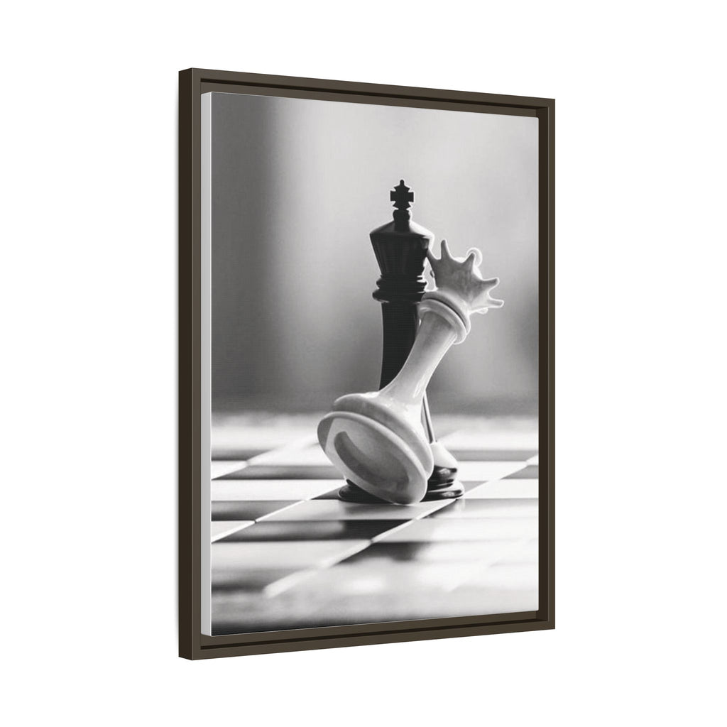 Chess King and Fallen Queen Matte Canvas Framed Wall Art
