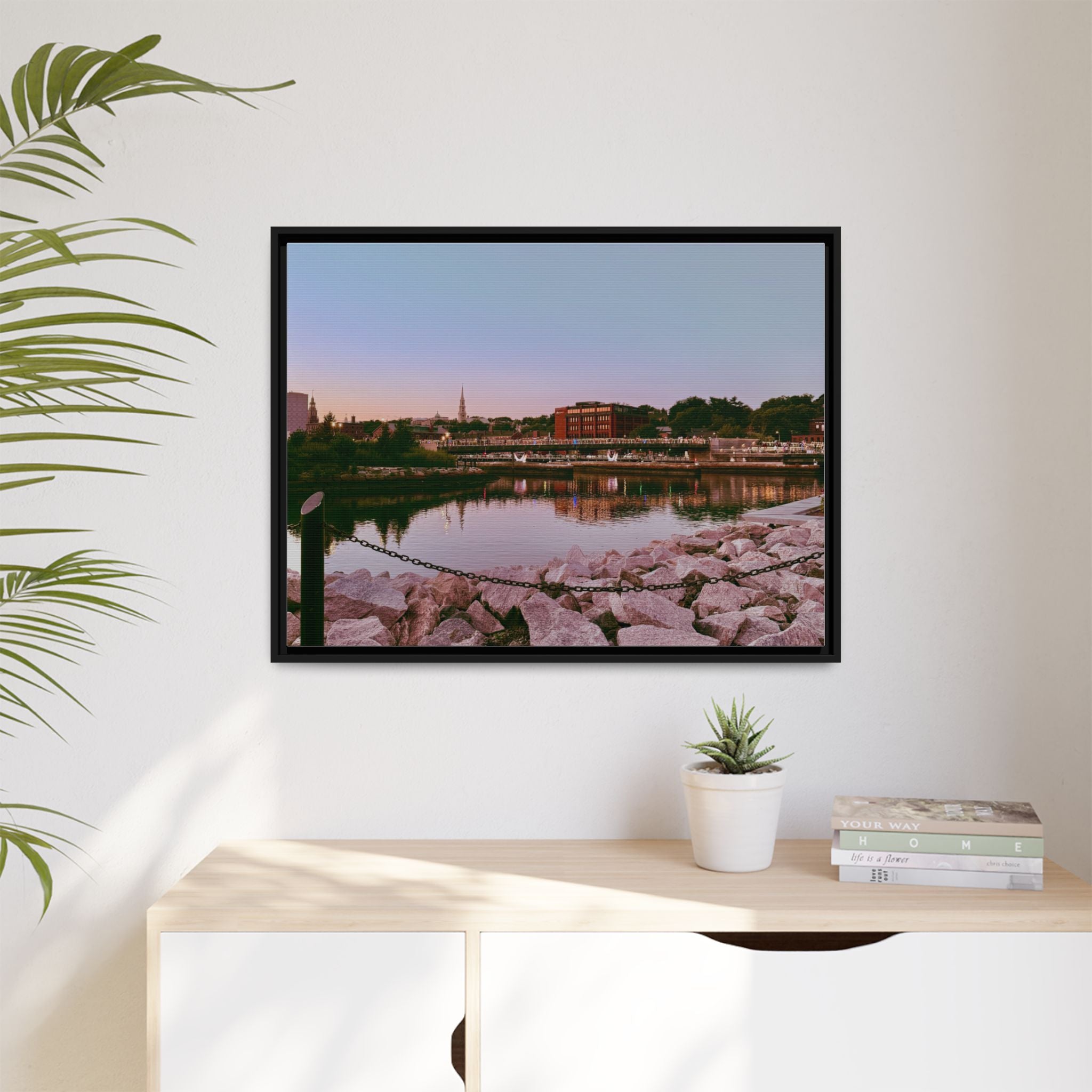 Tranquil Harbor Sunset Wall Art