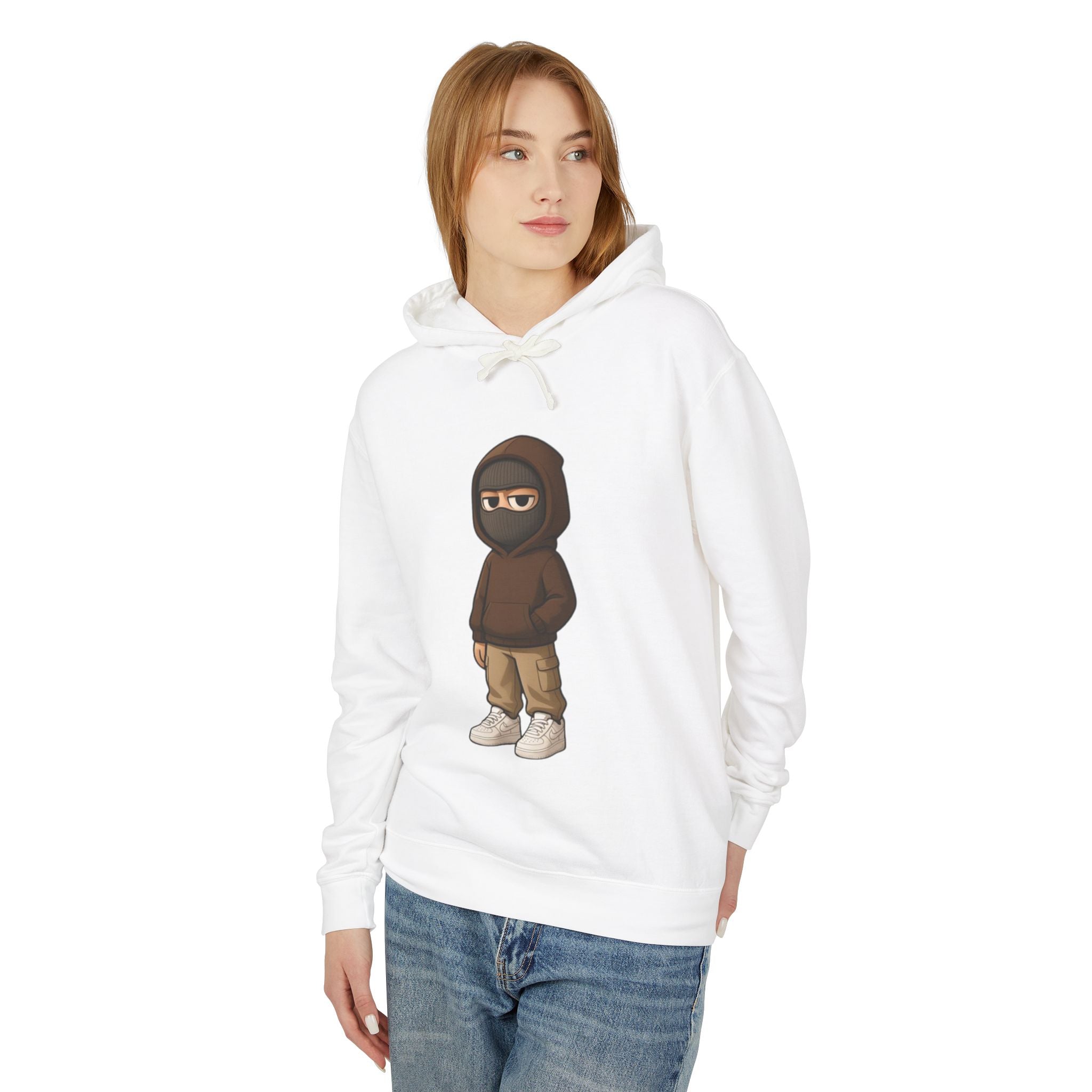 Streetwear Ninja Character Graphic Hoodie