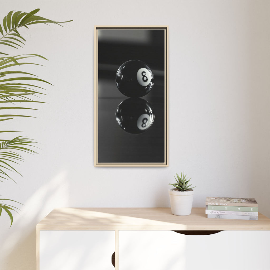 Eight Ball Reflection Matte Framed Canvas Print