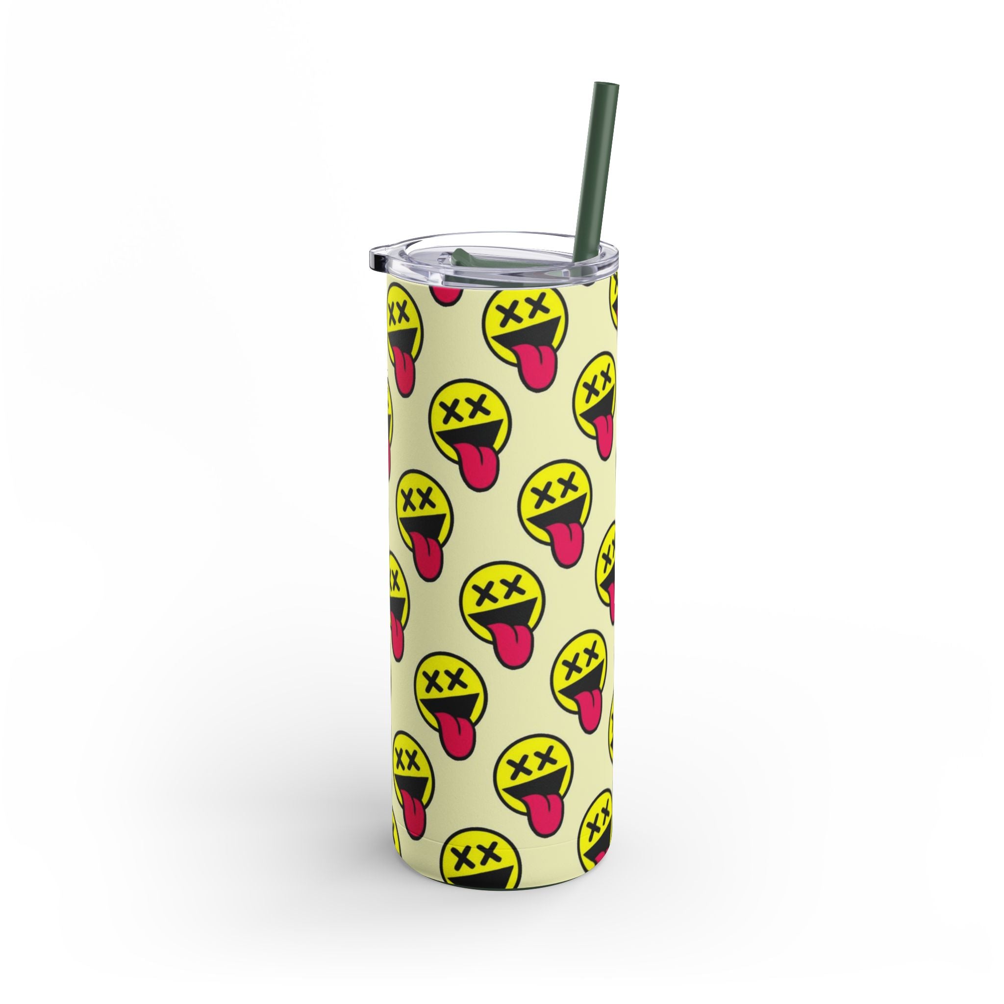Funny Emoji Tumbler, 20oz, Party Cup, Gift for Teens, Drinkware, Kawaii Style, Summer Vibes, Unique Design
