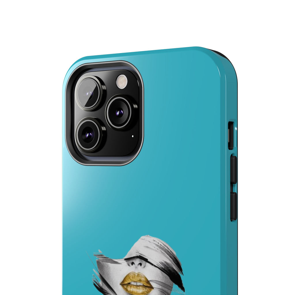 Teal 'Golden Lips' Tough Phone Case