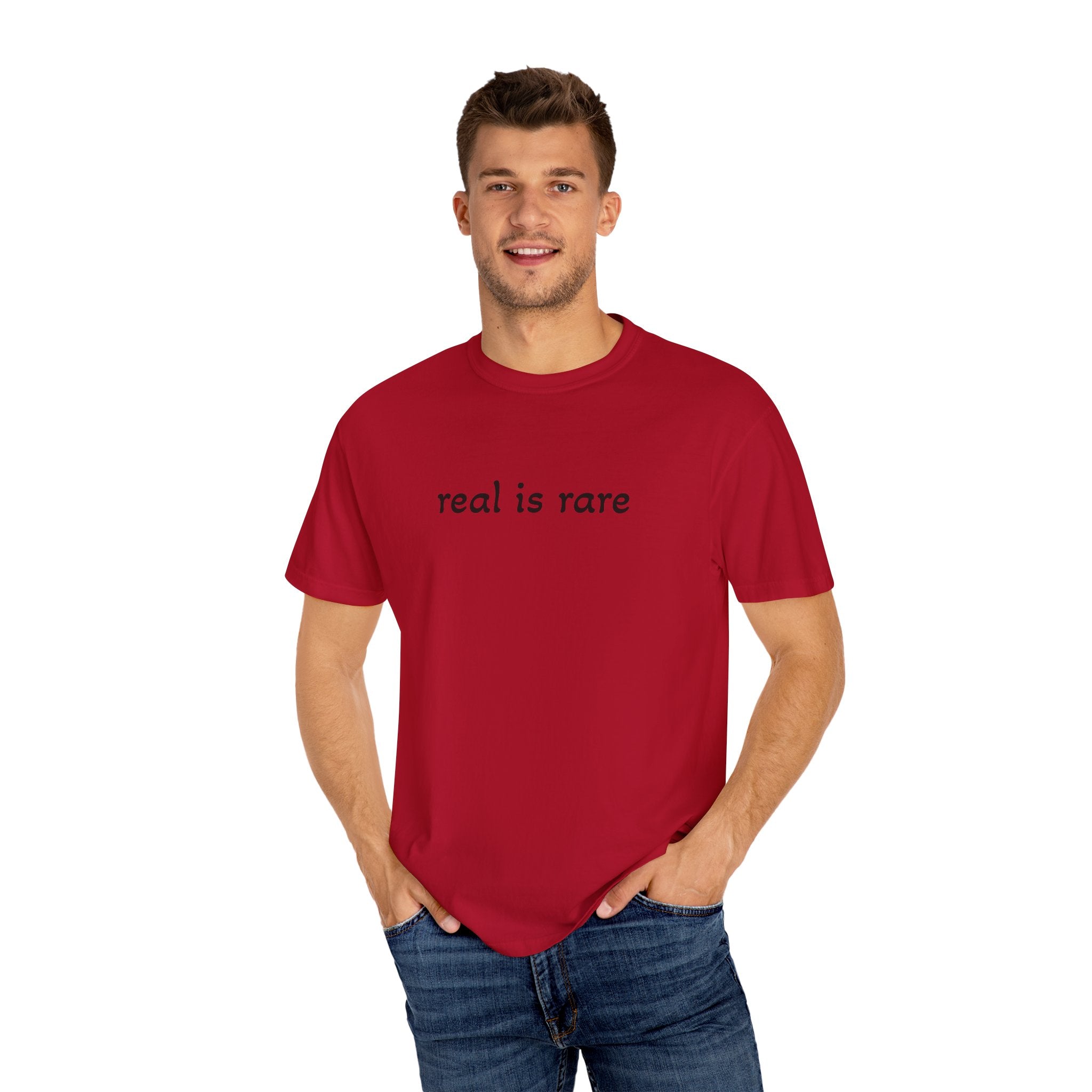 Real is Rare Garment-Dyed T-Shirt, Casual Tee