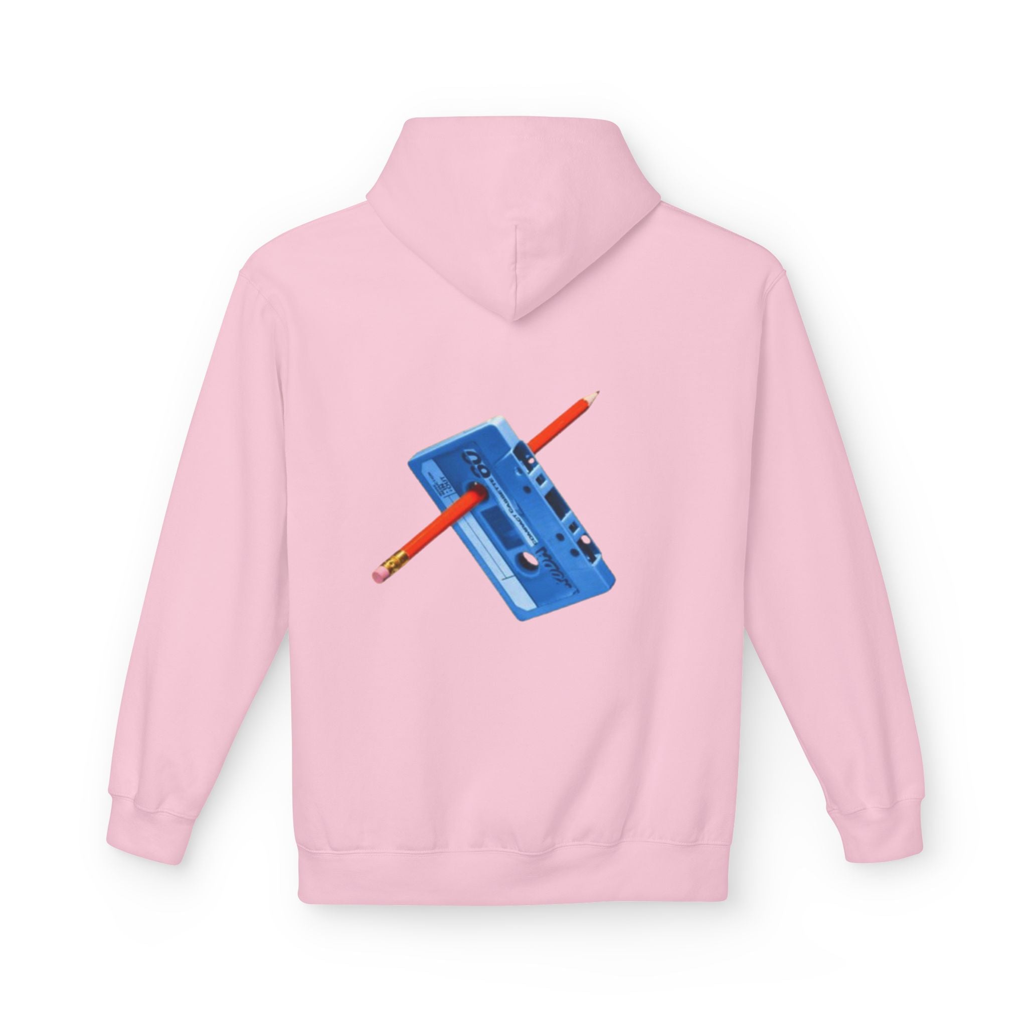 Blue Cassette Tape with Pencil Hoodie | Retro Music 80s 90s