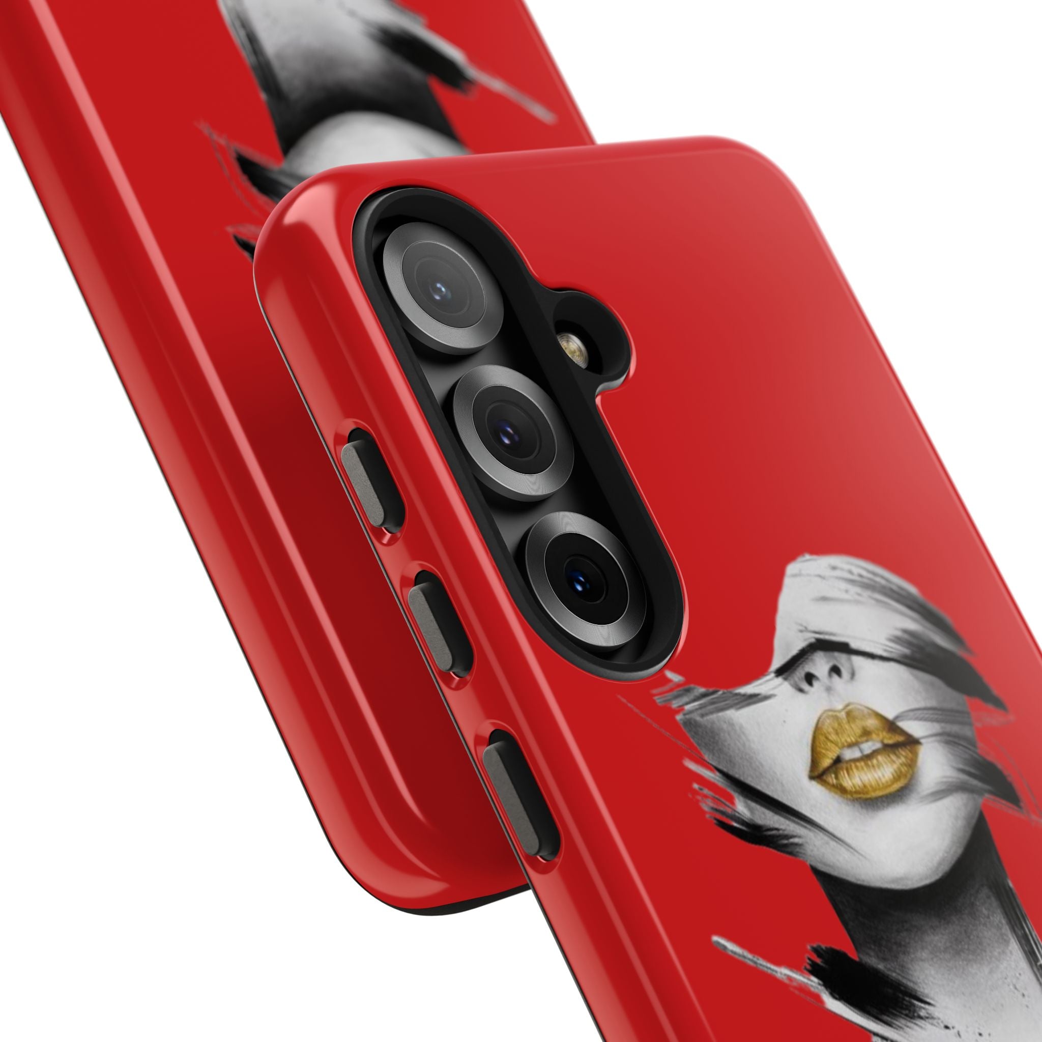 Red Abstract Lips Tough Phone Case — Bold Art Phone Cover for iPhone & Android