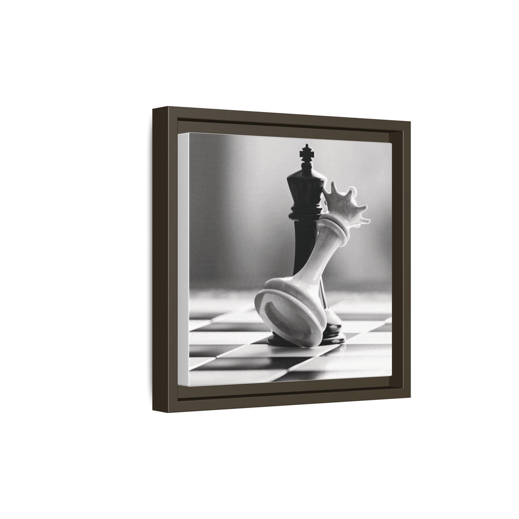 Chess King and Fallen Queen Matte Canvas Framed Wall Art