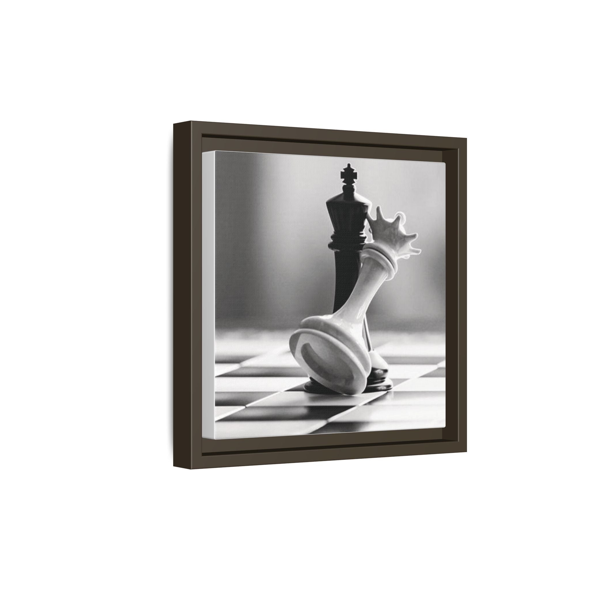 Chess King and Fallen Queen Matte Canvas Framed Wall Art