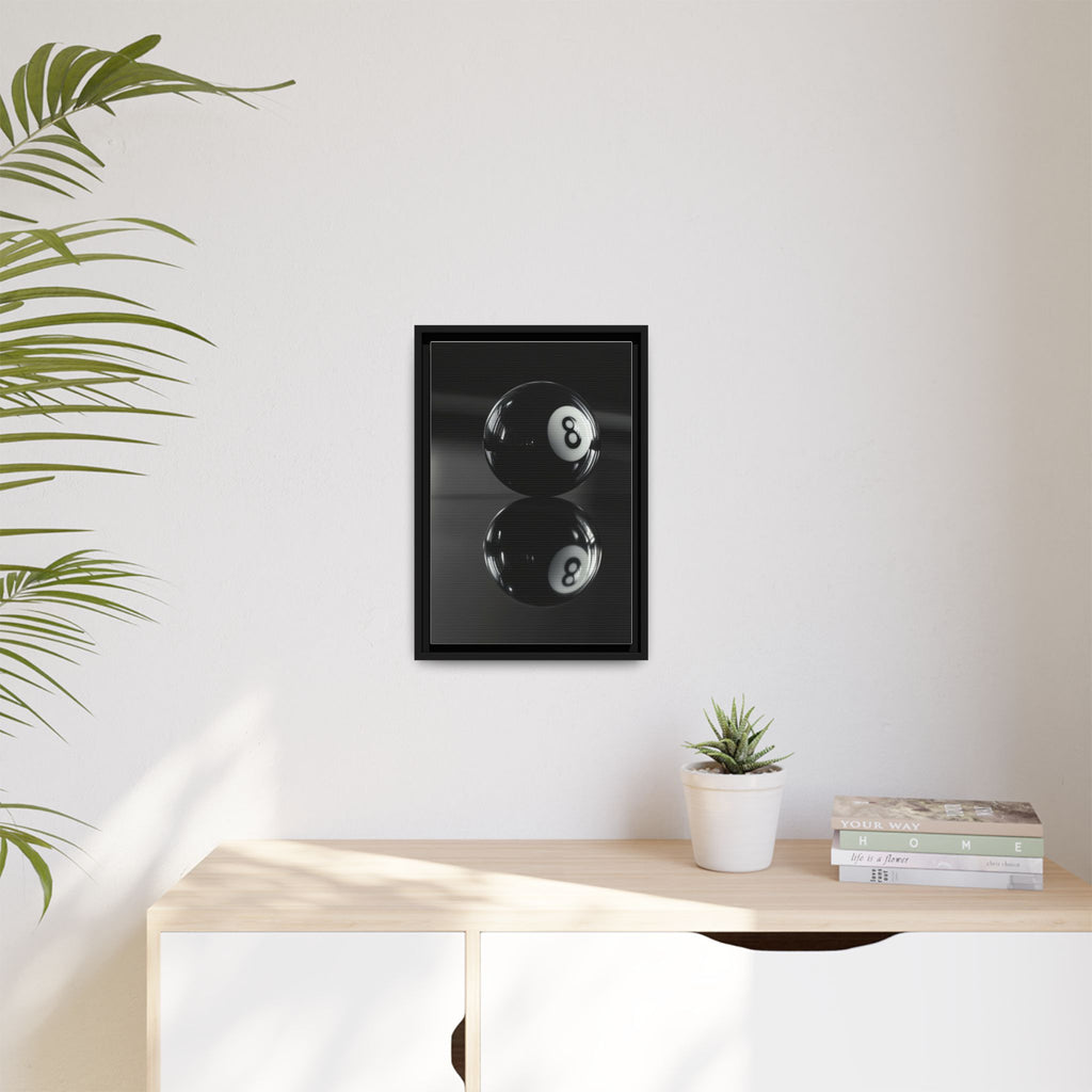 Eight Ball Reflection Matte Framed Canvas Print
