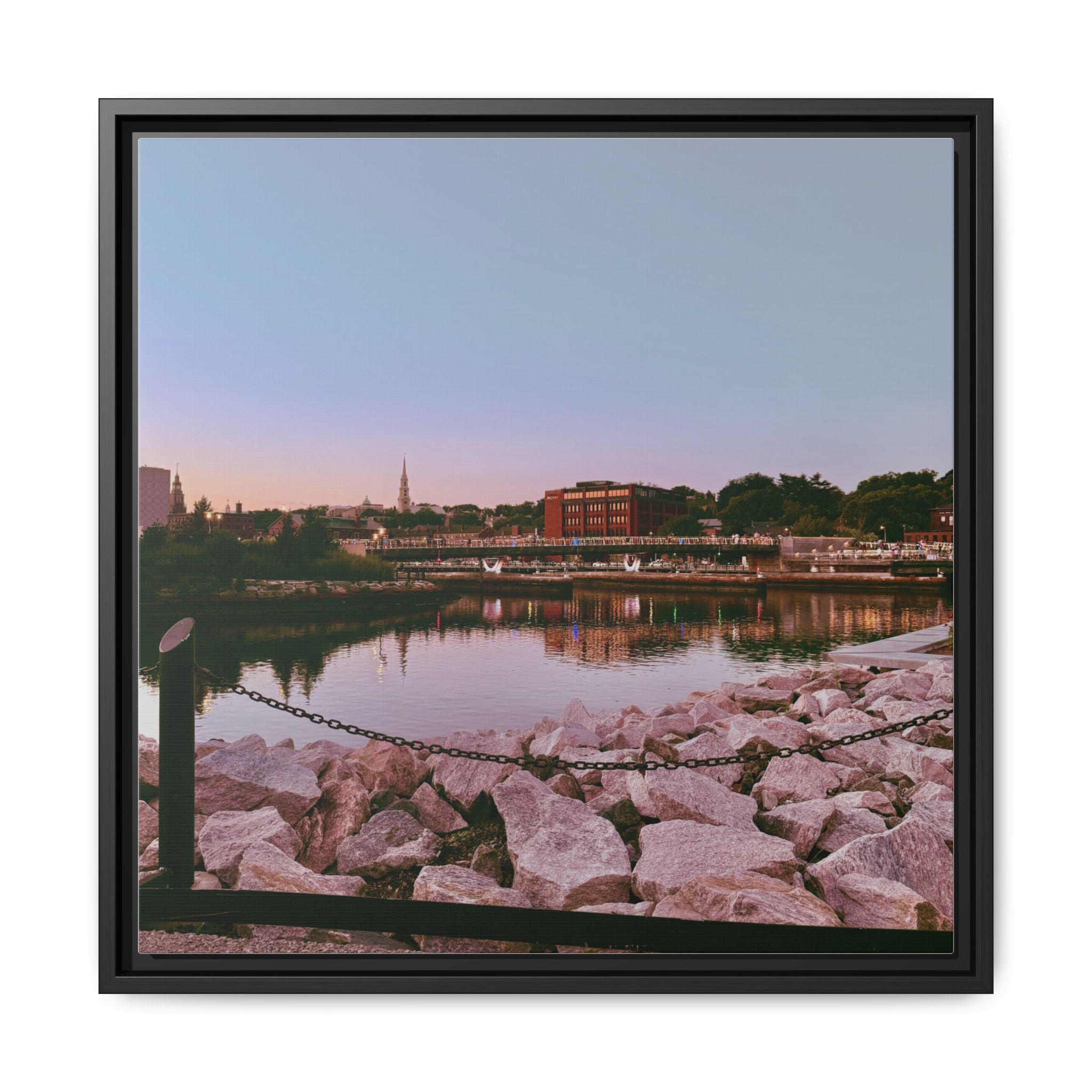 Tranquil Harbor Sunset Wall Art