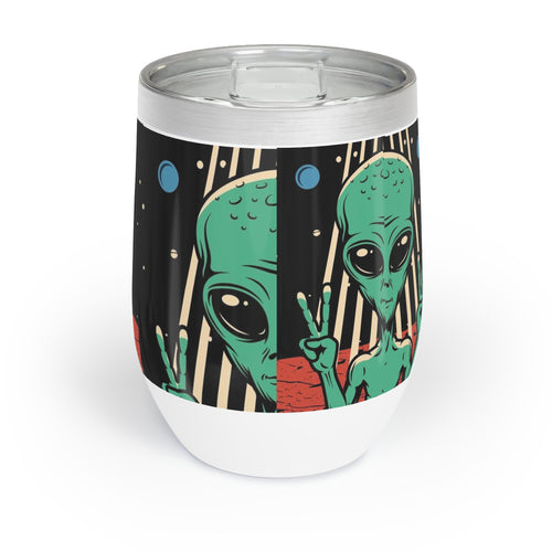 Alien Vibes Wine Tumbler, Chill Wine Cup