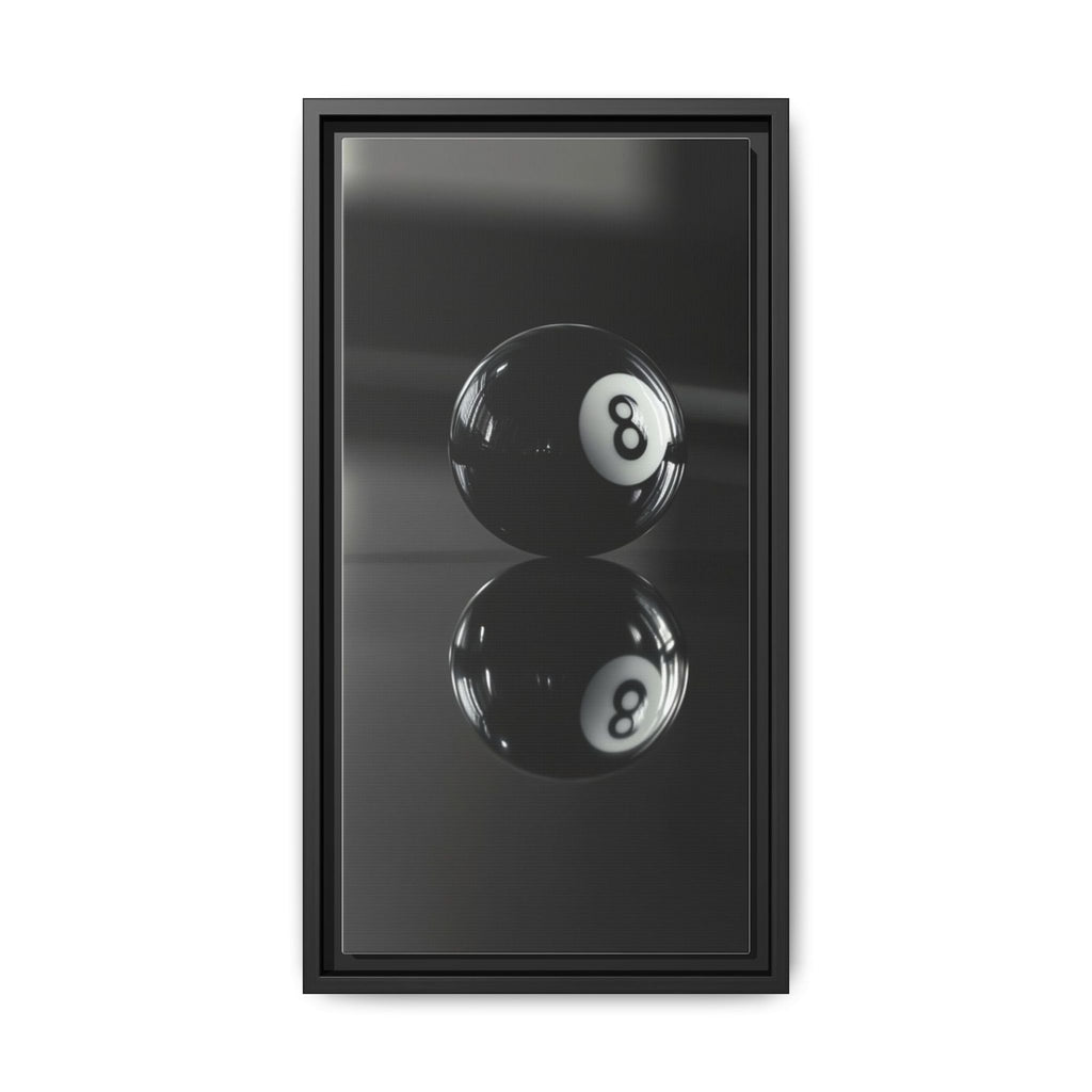 Eight Ball Reflection Matte Framed Canvas Print