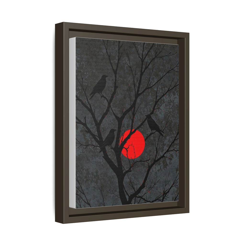 Red Moon Crows Silhouette