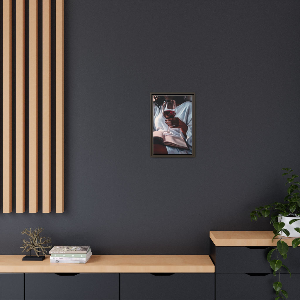 Woman Reading with Wine Glass (Cozy Evening Wall Decor)