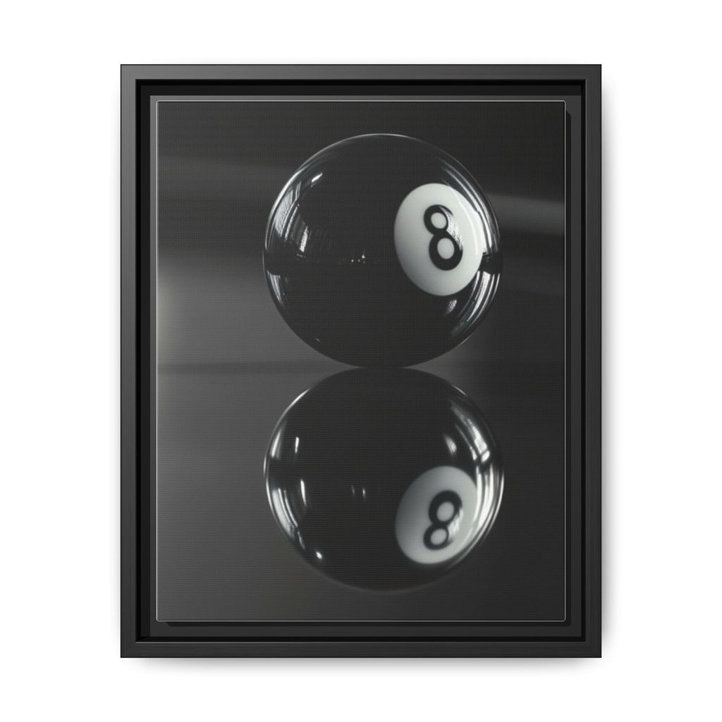 Eight Ball Reflection Matte Framed Canvas Print