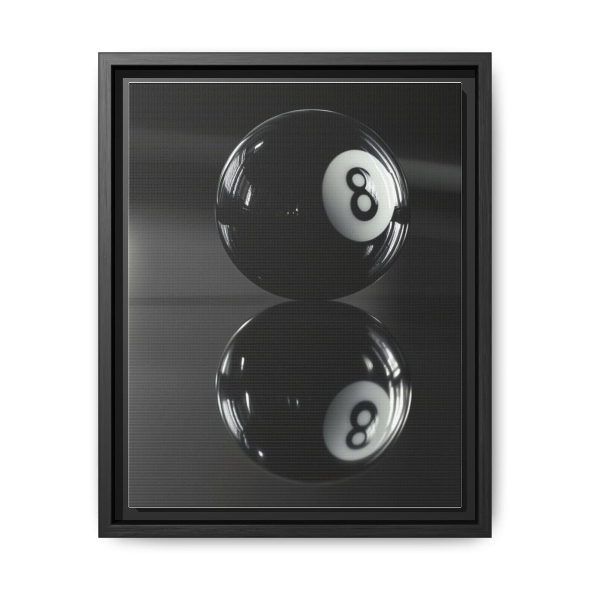 Eight Ball Reflection Matte Framed Canvas Print