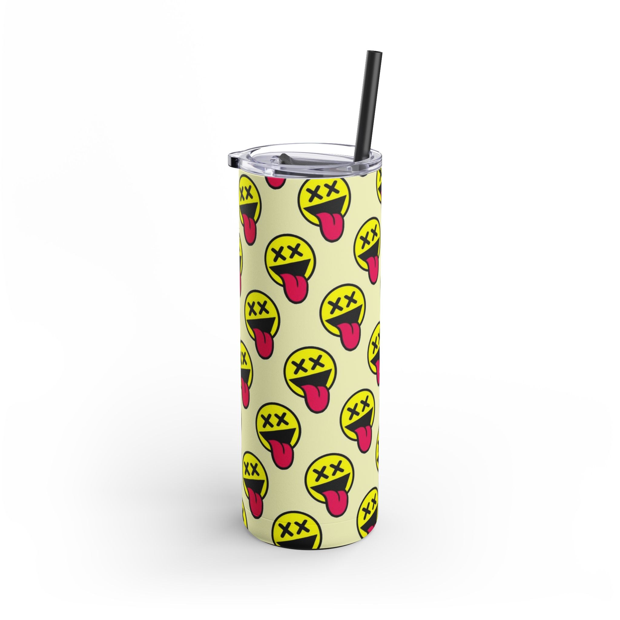 Funny Emoji Tumbler, 20oz, Party Cup, Gift for Teens, Drinkware, Kawaii Style, Summer Vibes, Unique Design