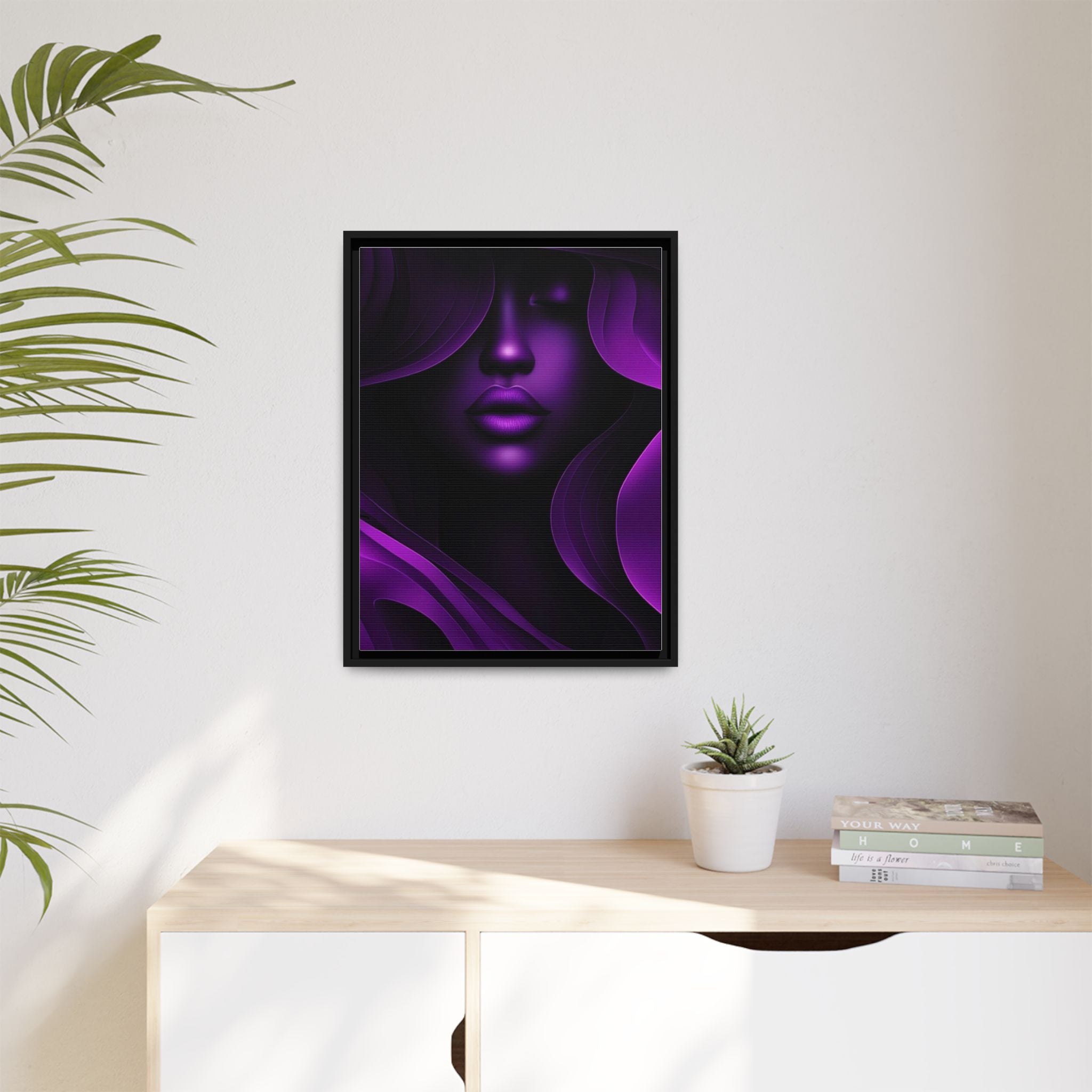 The Quiet Bloom – Purple Abstract Woman Portrait