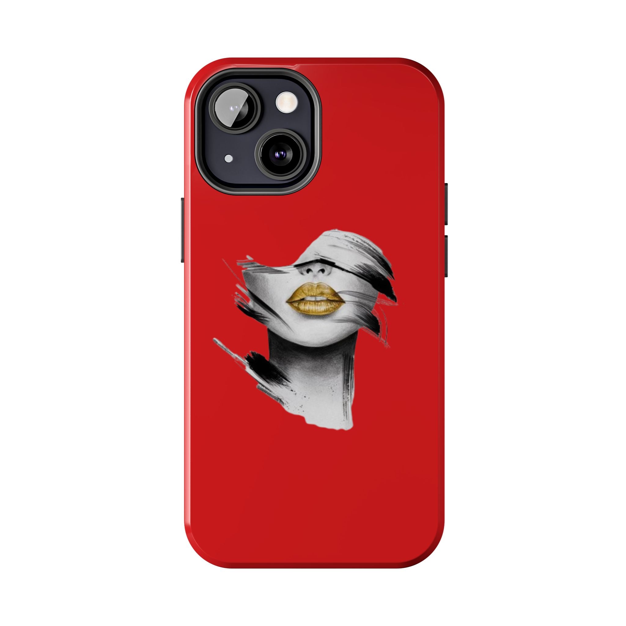 Red Abstract Lips Tough Phone Case — Bold Art Phone Cover for iPhone & Android