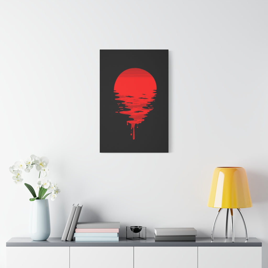 Sunset Canvas Art Print, Modern Wall Decor, Red and Black Home Decor, Abstract Art