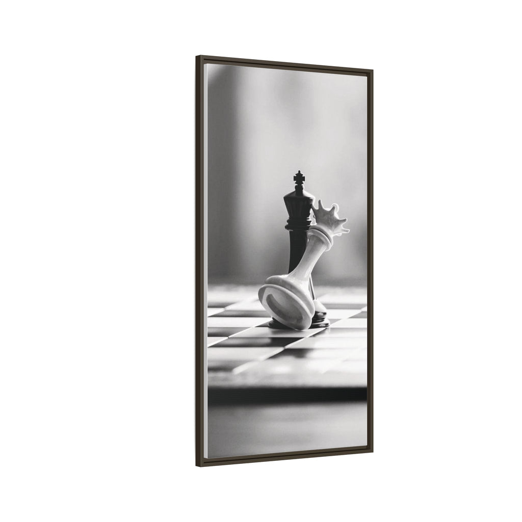 Chess King and Fallen Queen Matte Canvas Framed Wall Art