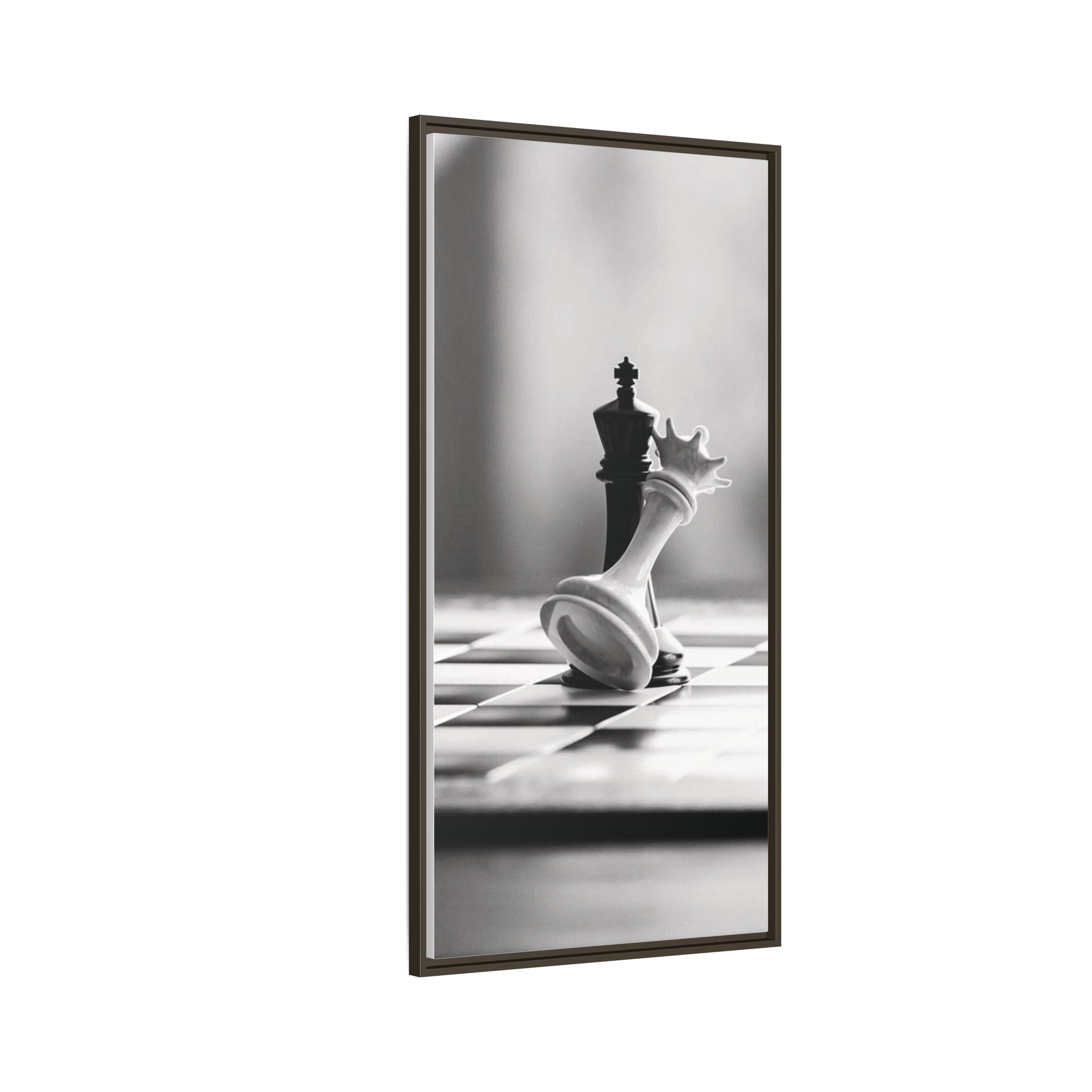 Chess King and Fallen Queen Matte Canvas Framed Wall Art