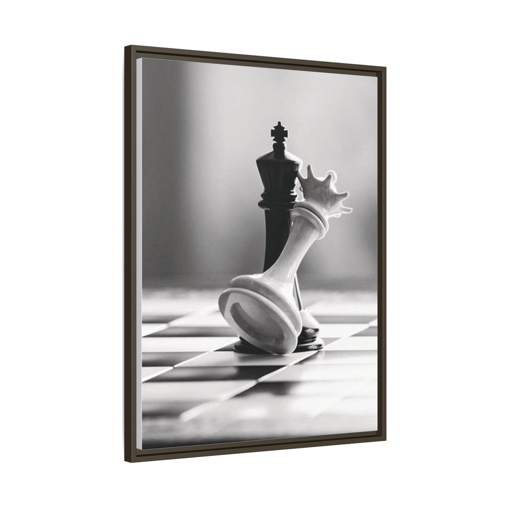 Chess King and Fallen Queen Matte Canvas Framed Wall Art