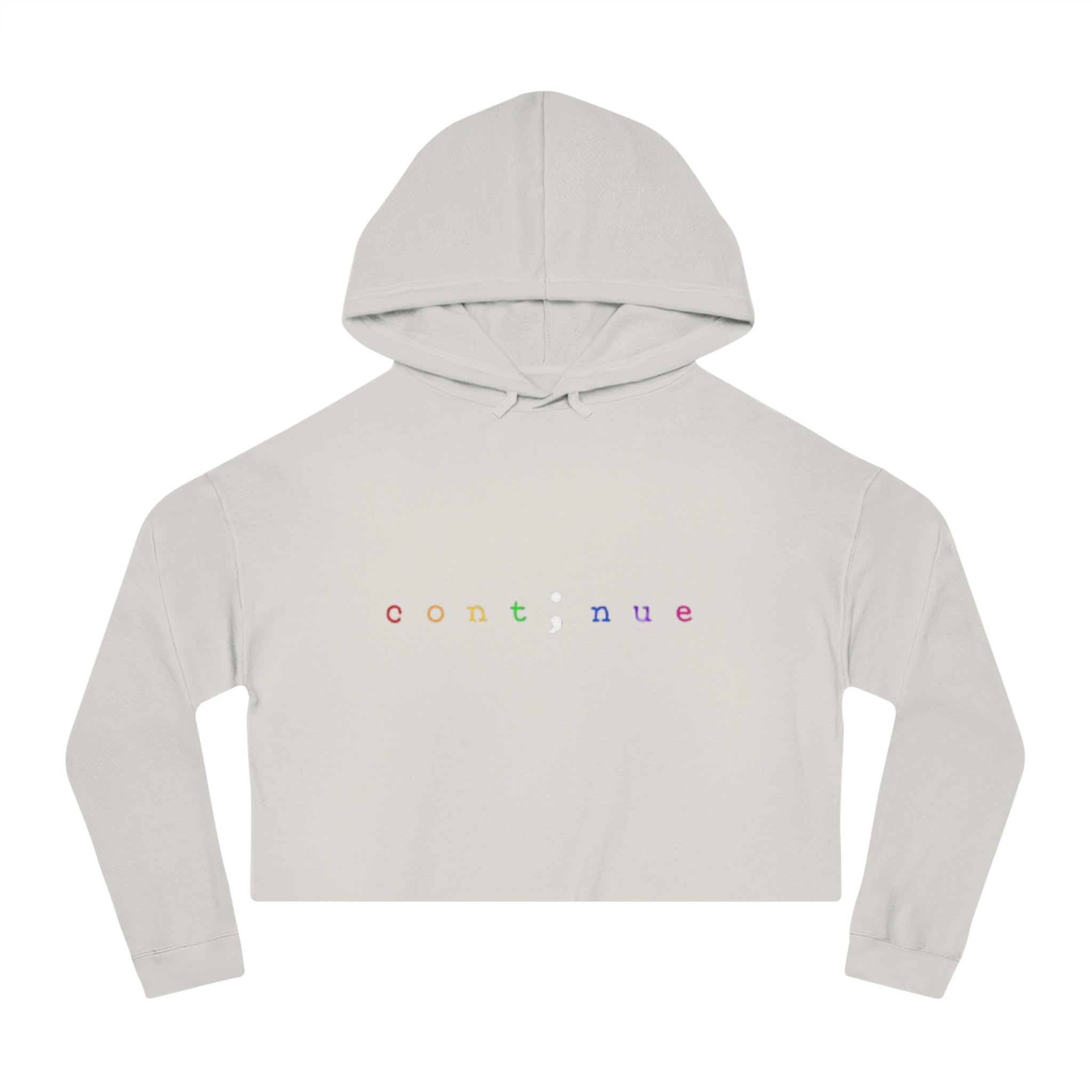 Cropped Hoodie "continue" Rainbow Minimalist