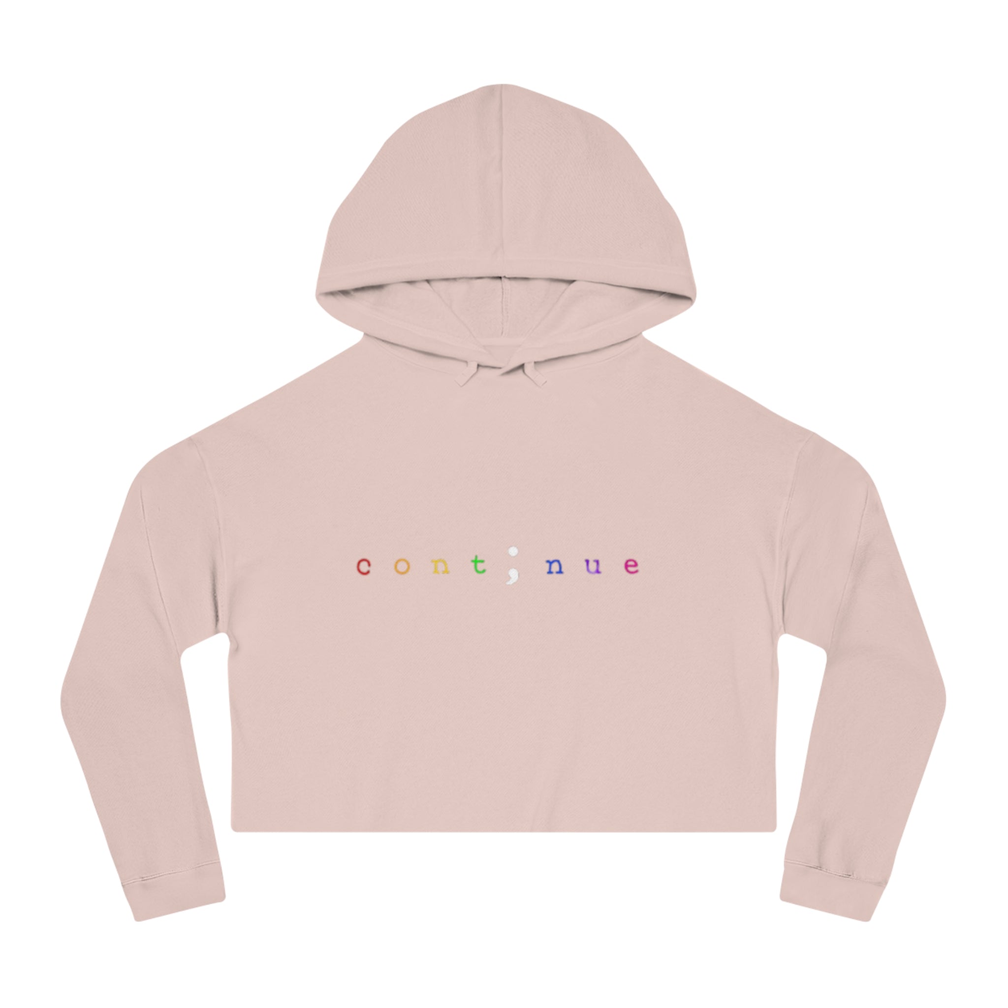 Cropped Hoodie "continue" Rainbow Minimalist