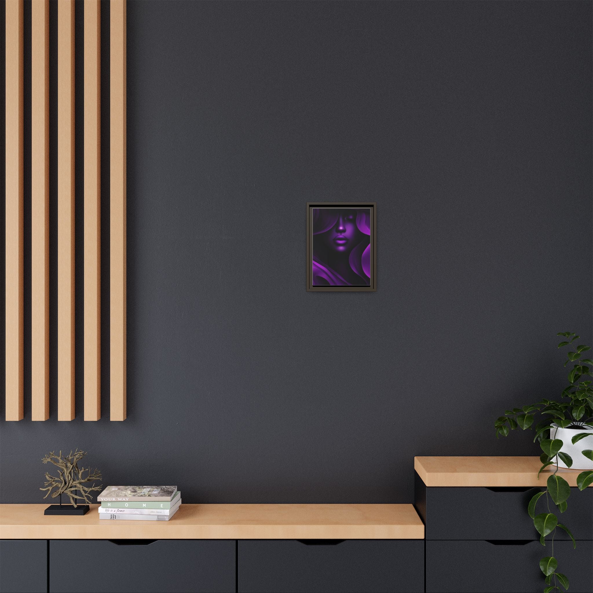 The Quiet Bloom – Purple Abstract Woman Portrait