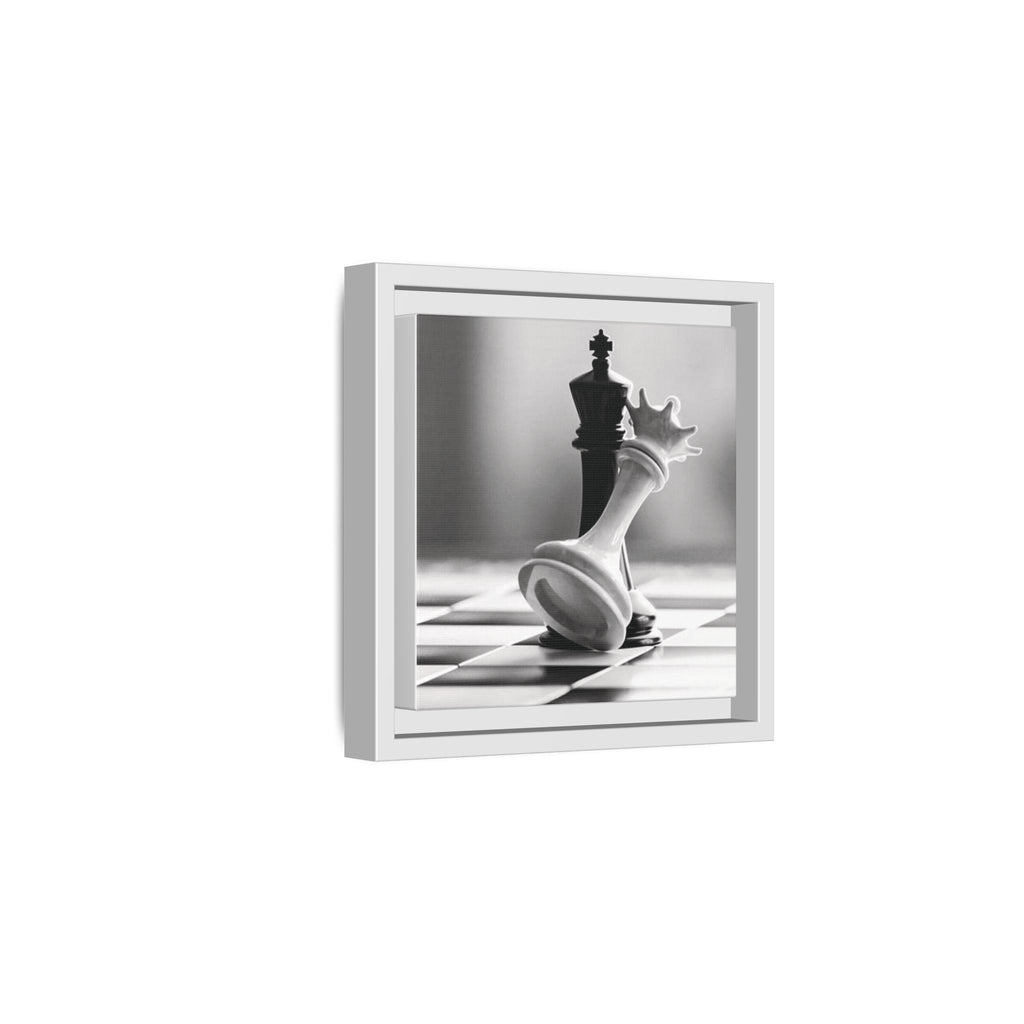 Chess King and Fallen Queen Matte Canvas Framed Wall Art