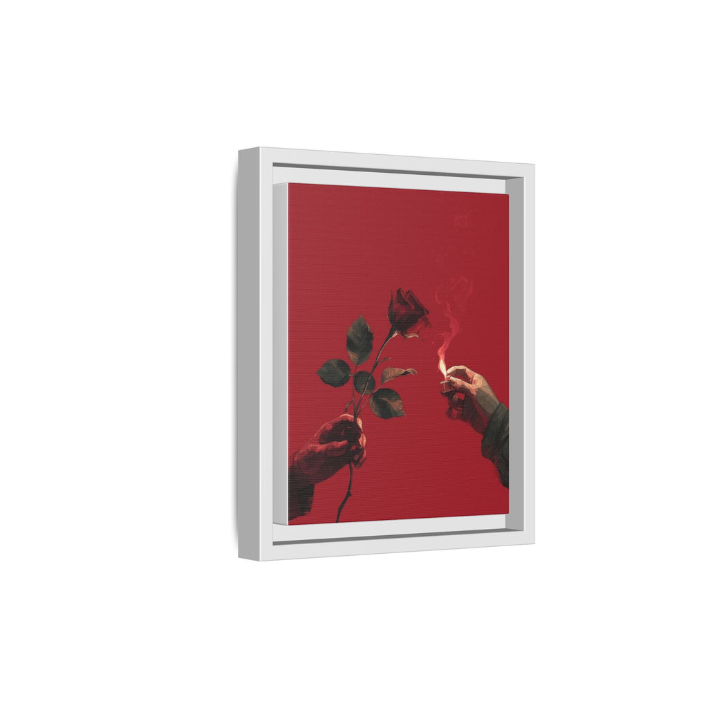 Red Rose & Lighter Minimalist Wall Print