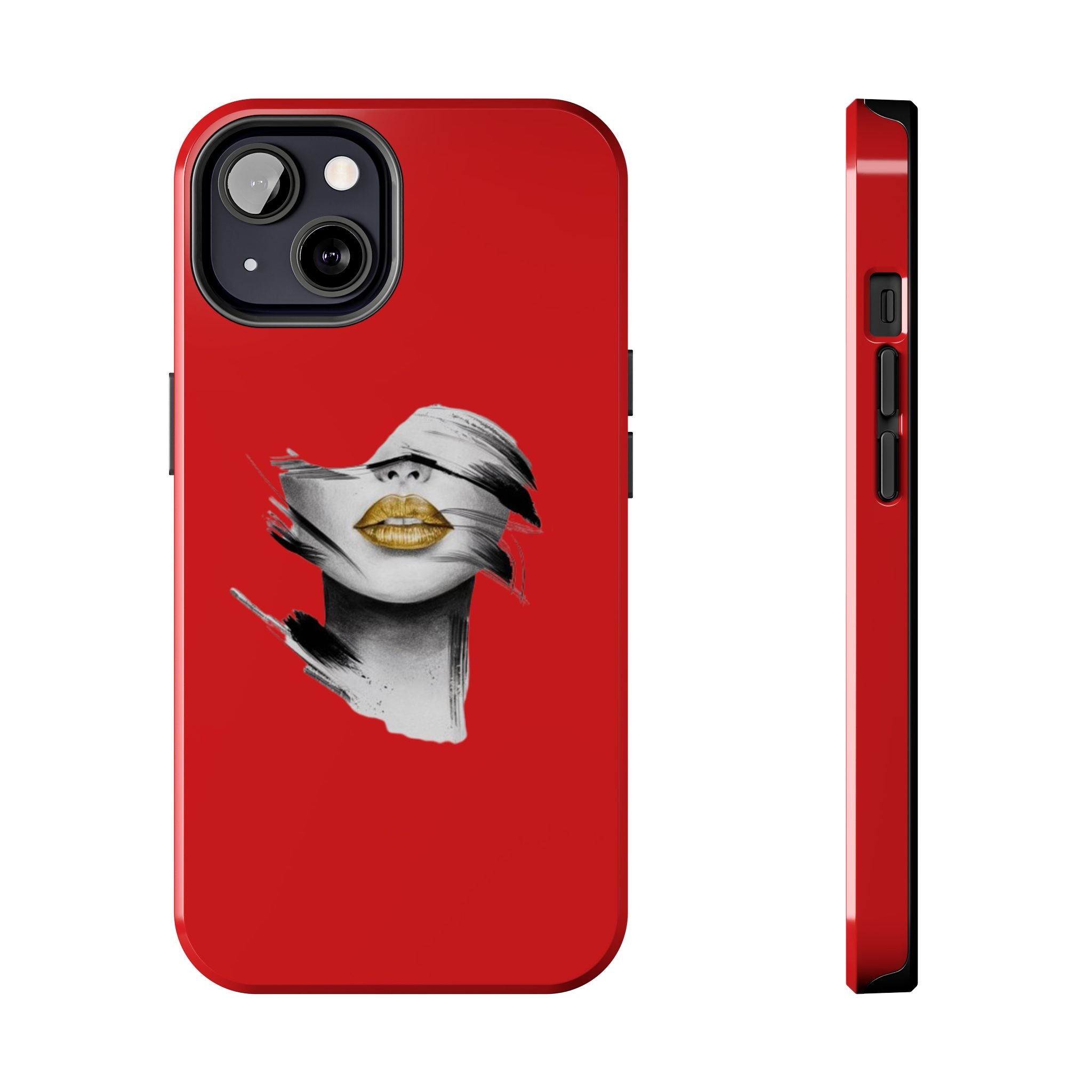 Red Abstract Lips Tough Phone Case — Bold Art Phone Cover for iPhone & Android