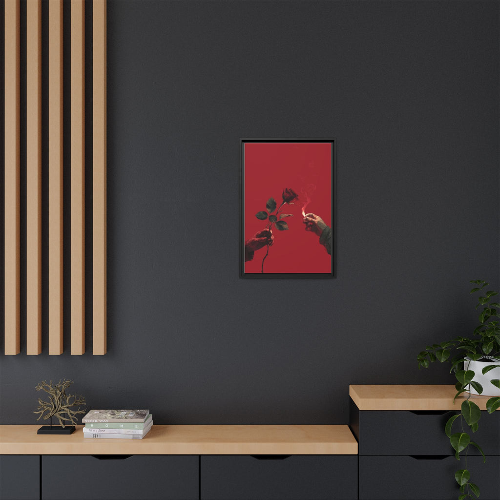Red Rose & Lighter Minimalist Wall Print