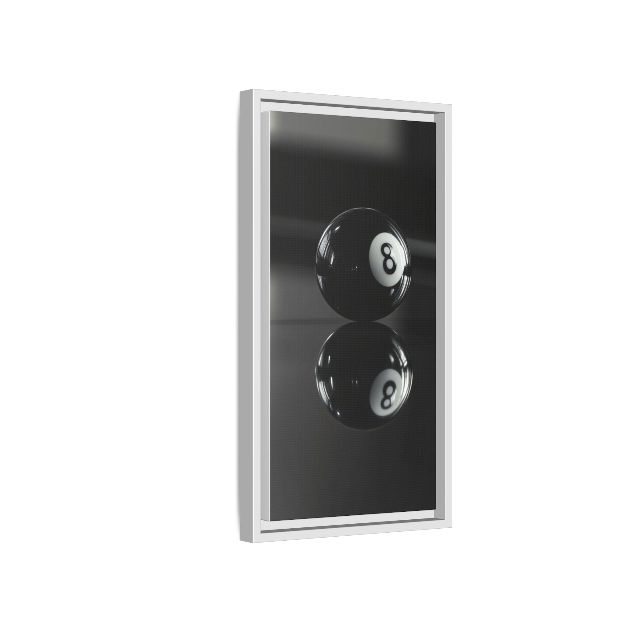 Eight Ball Reflection Matte Framed Canvas Print